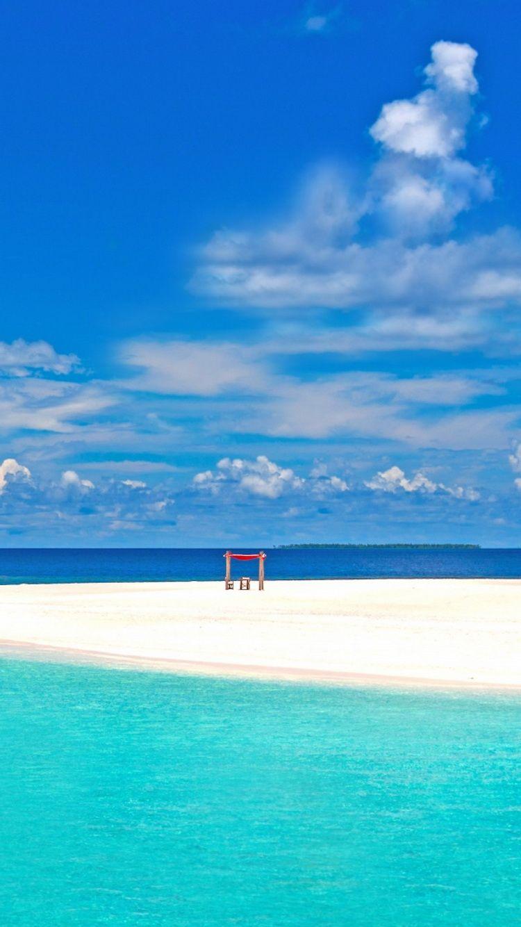 750x1334 Tropical Beach Clear Water Blue Sky iPhone 6 Wallpaper HD