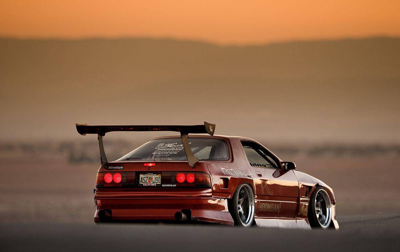 1280x806 Photos Mazda RX 7 FC3S Drift JDM Red Back View Automobile