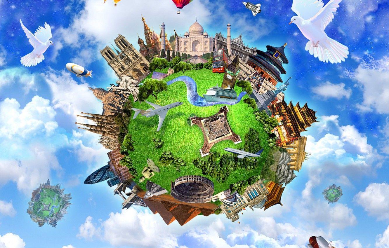 1332x850 Wallpaper earth, the world, planet, pigeons, wonders of the world