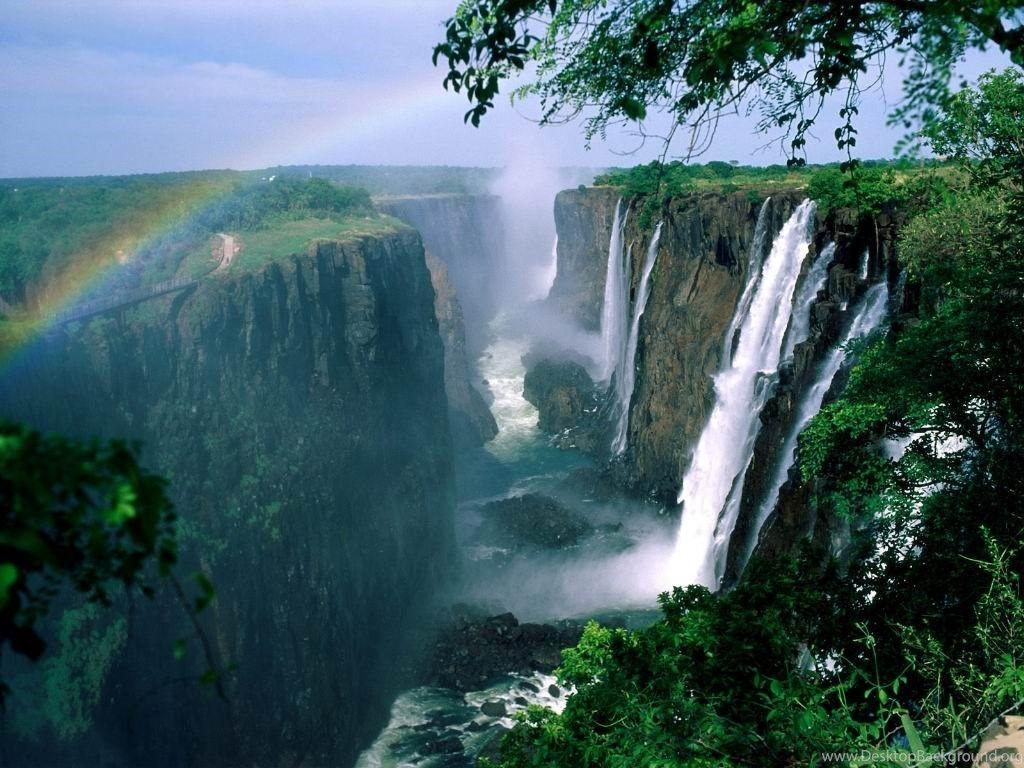 1024x768 Victoria Falls Zimbabwe World Wonders HD Desktop