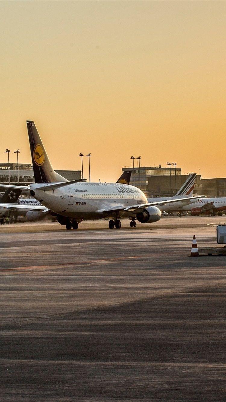 750x1334 Airport, Passenger Plane, Sunset, Dusk 750x1334 IPhone 8 7 6 6S Wallpaper, Background, Picture, Image