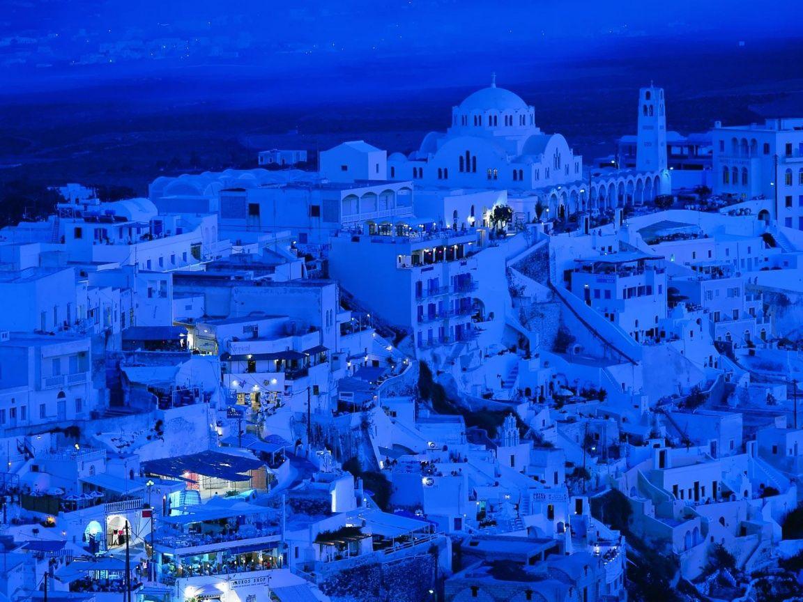 1152x864 Blue Town desktop PC and Mac wallpaper