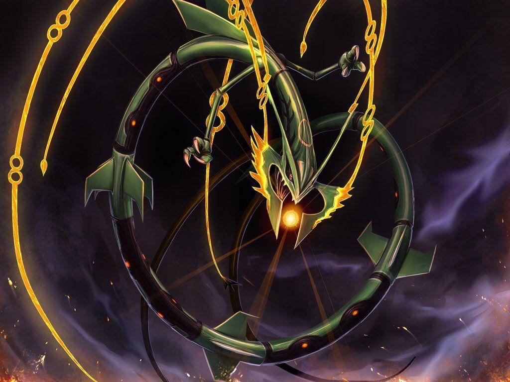 1024x768 Shiny Mega Rayquaza Wallpaper