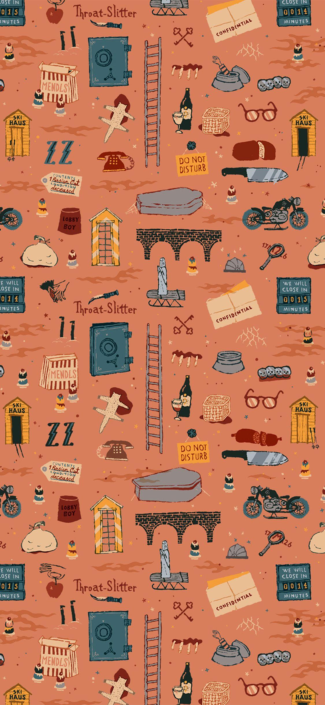 1125x2436 Life Paint Digital Red Cute Illustration Art Wallpaper