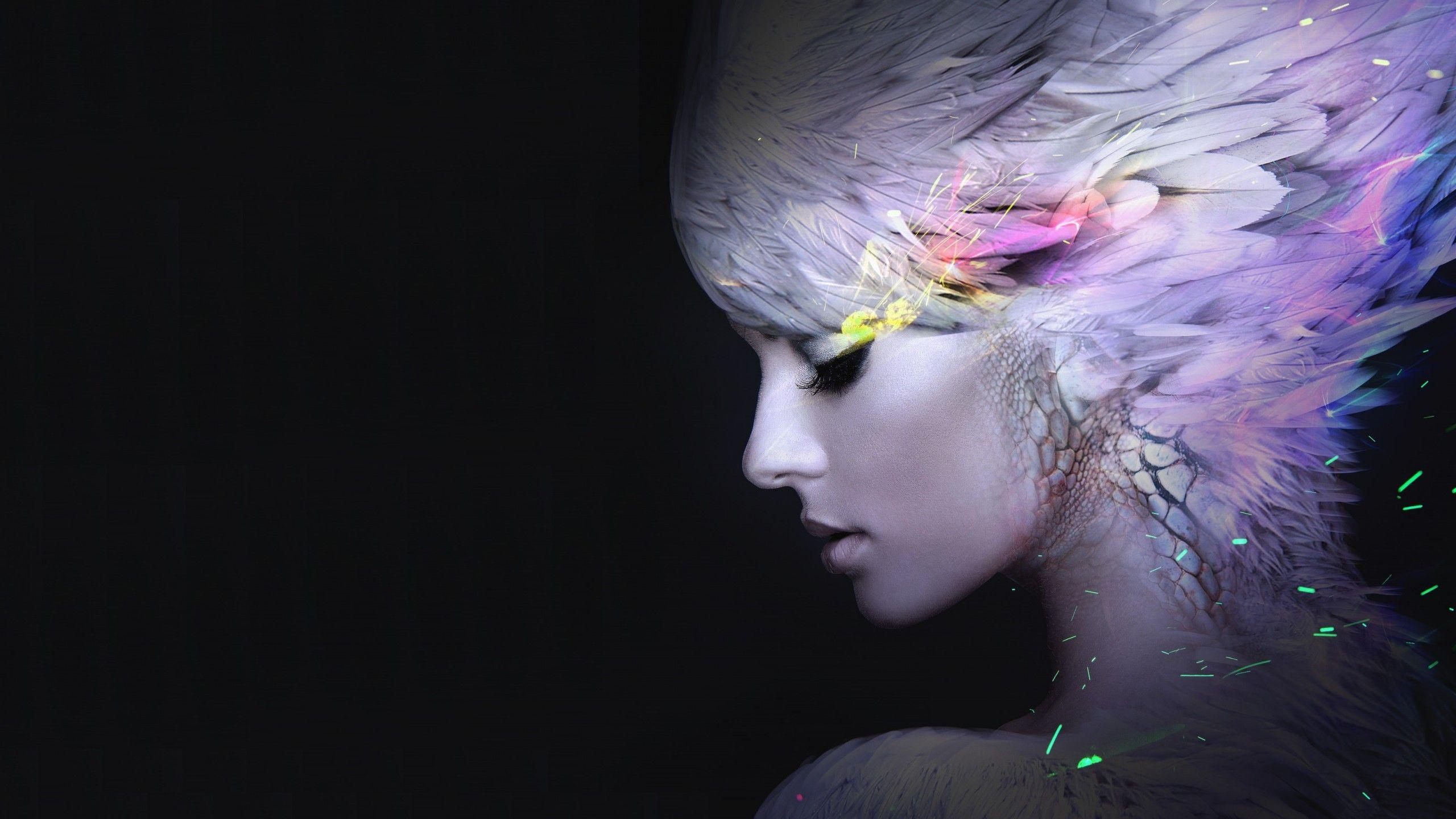 2560x1440 Wallpaper girl, beauty, 4K, Art