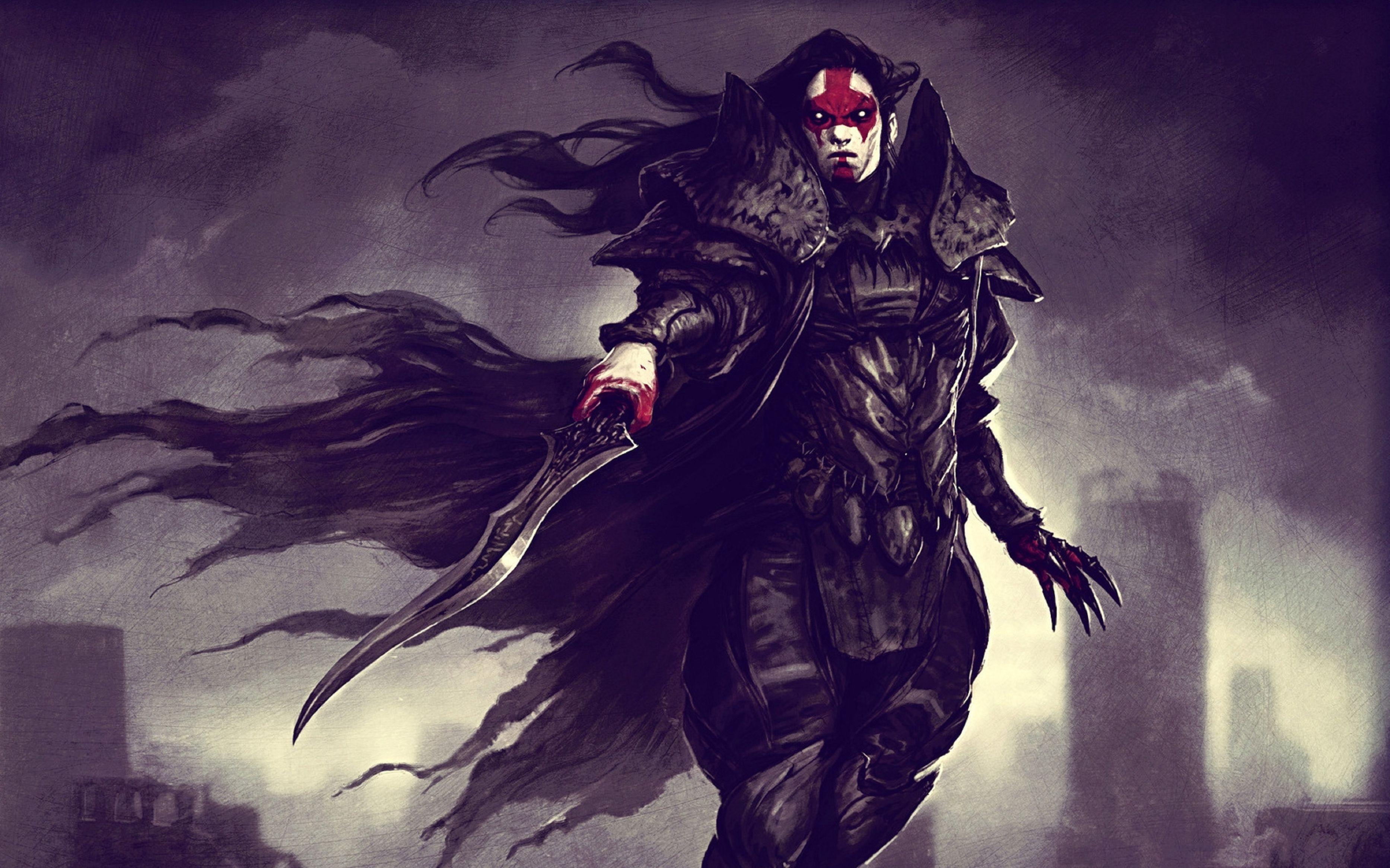 3733x2333 Armor, Warrior, Sword, Blood, Vampire, Hd, desktop, wallpaper