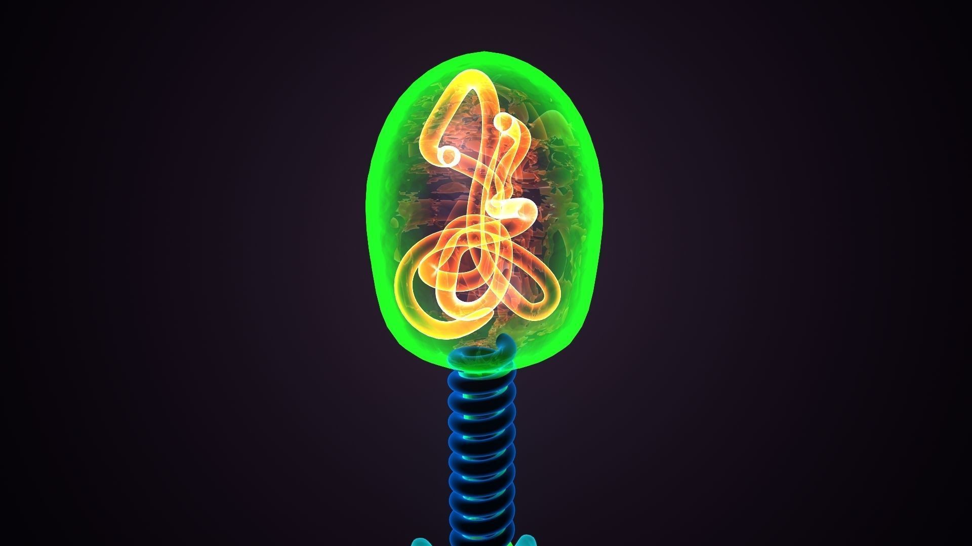 1920x1080 Bacteriophage glow in plant 3D model