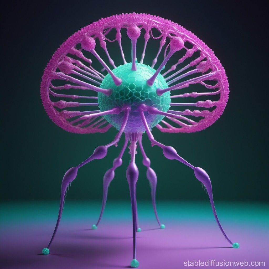 1024x1024 3D Rendering of a Bacteriophage Virus. Stable Diffusion Online