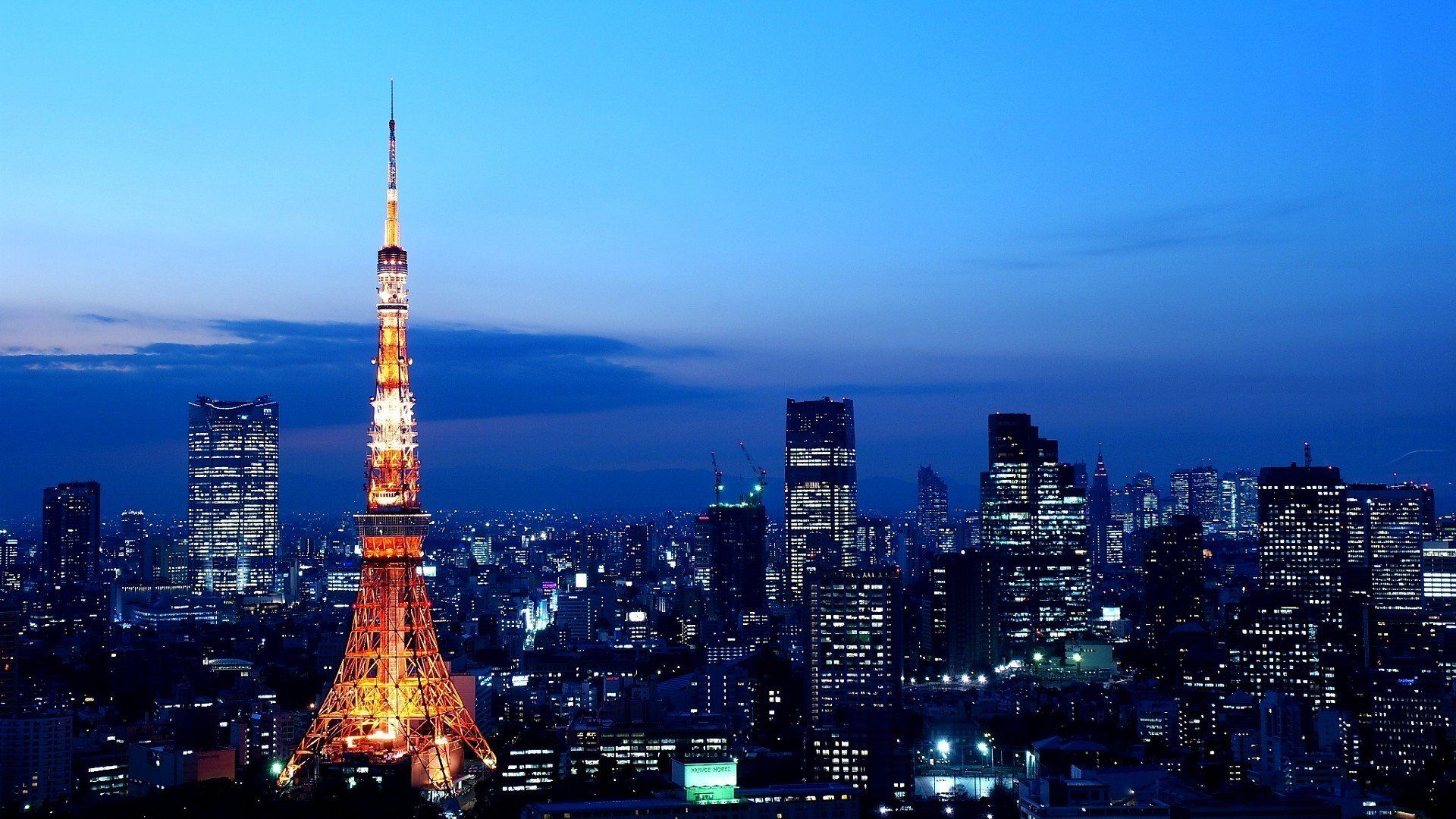 1920x1080 Japan, Tokyo Tower, City lights, Skyline Wallpaper HD / Desktop and Mobile Background