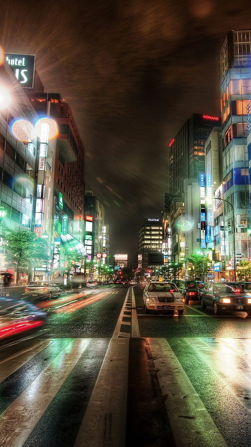 800x1423 City Street Light, car, cool, japan, tokyo, HD phone wallpaper