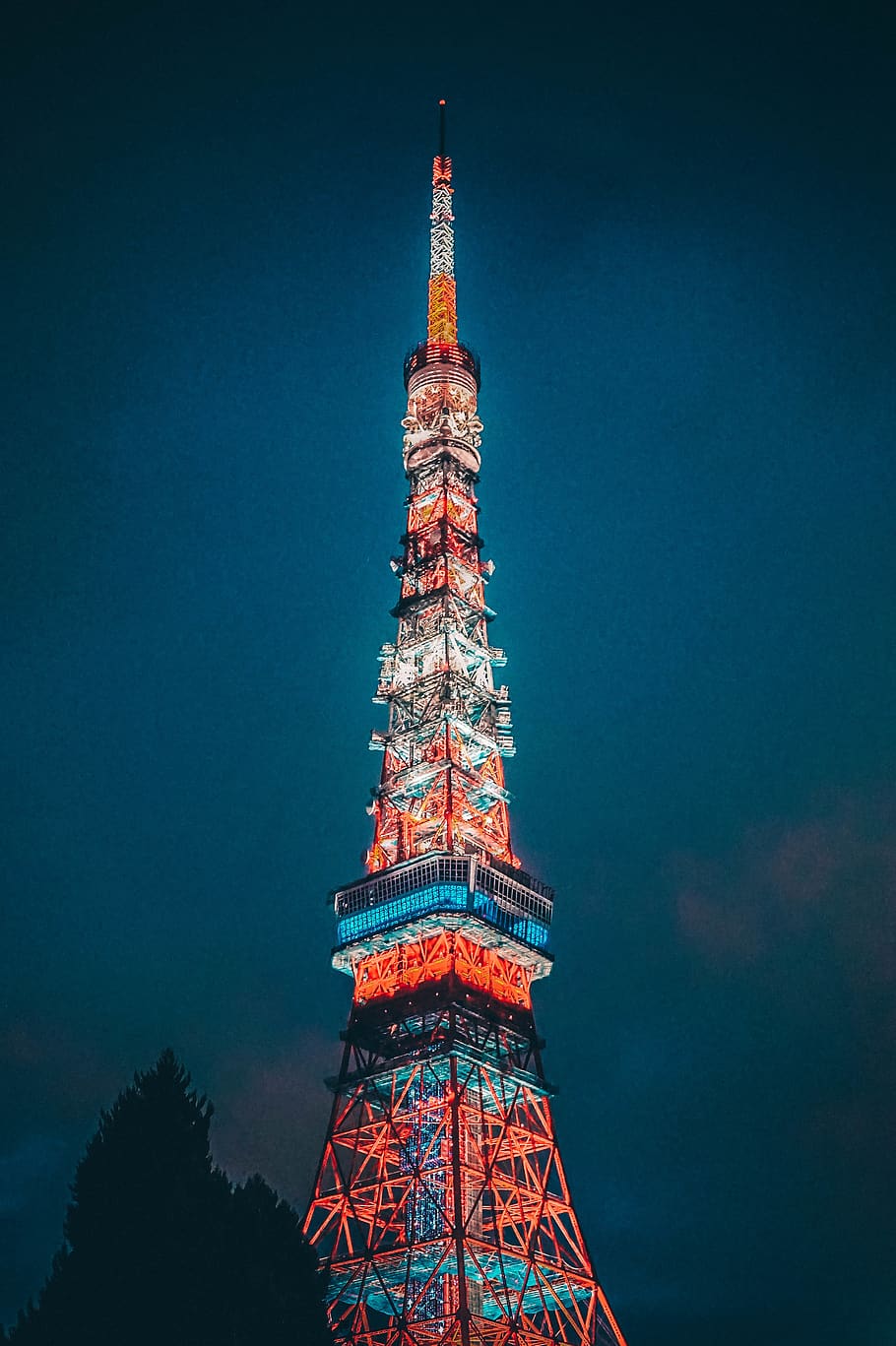 910x1367 Japan, Tokyo Tower, Minato Ku, Cityscape, Night, Lights, Tokyo, Landmark