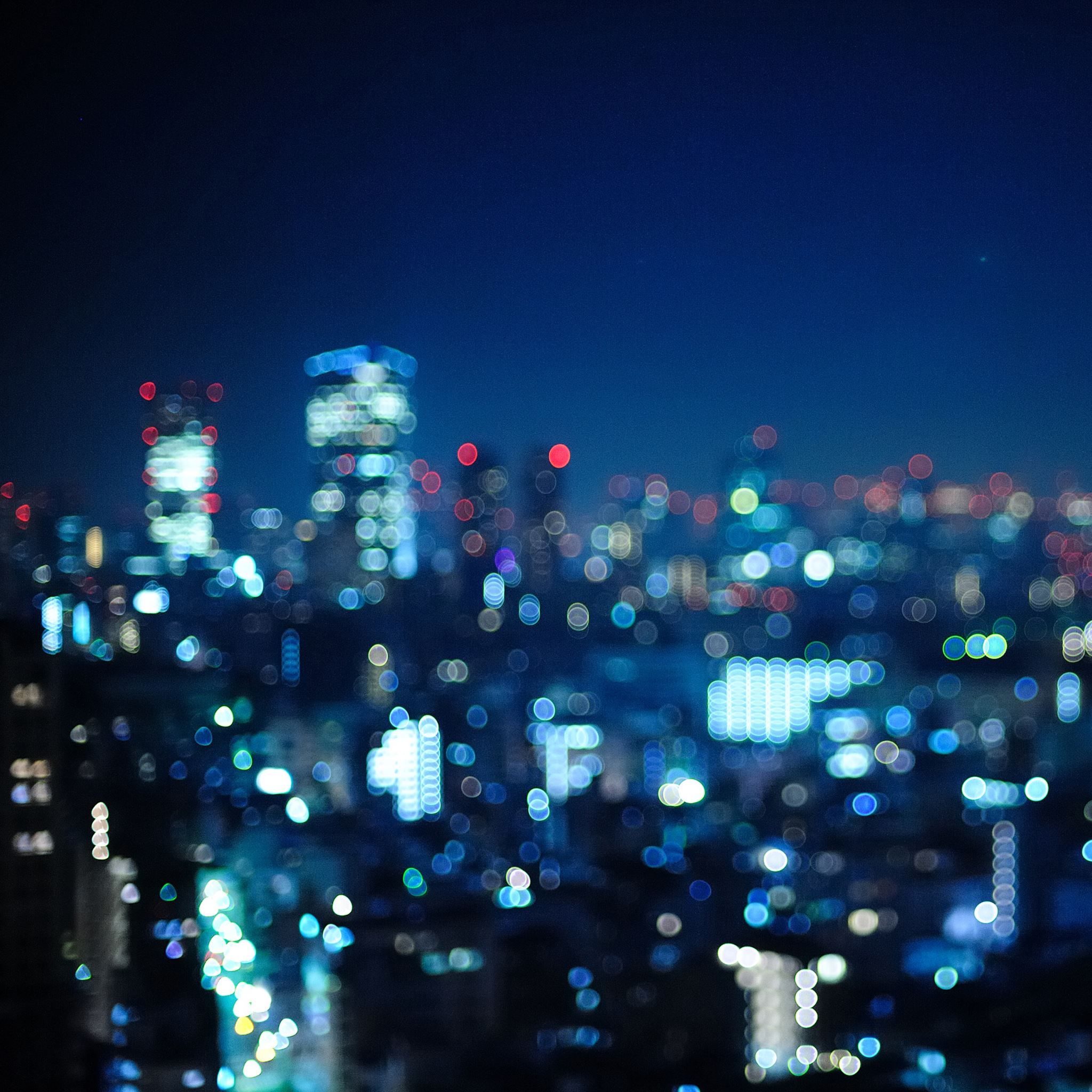 2048x2048 Tokyo Japan bokeh city iPad Air Wallpaper Free Download