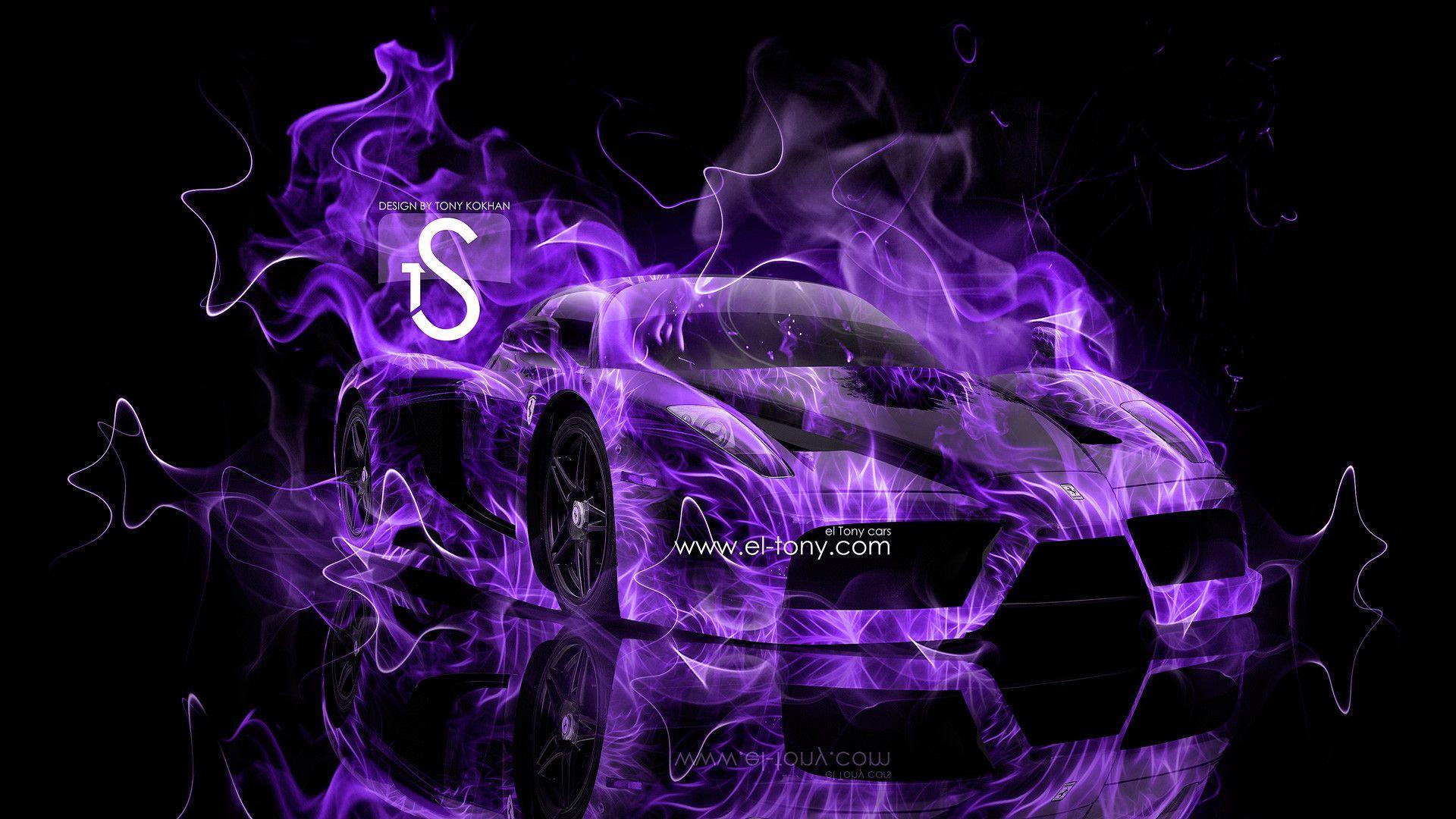 1920x1080 Purple Fire Wallpaper