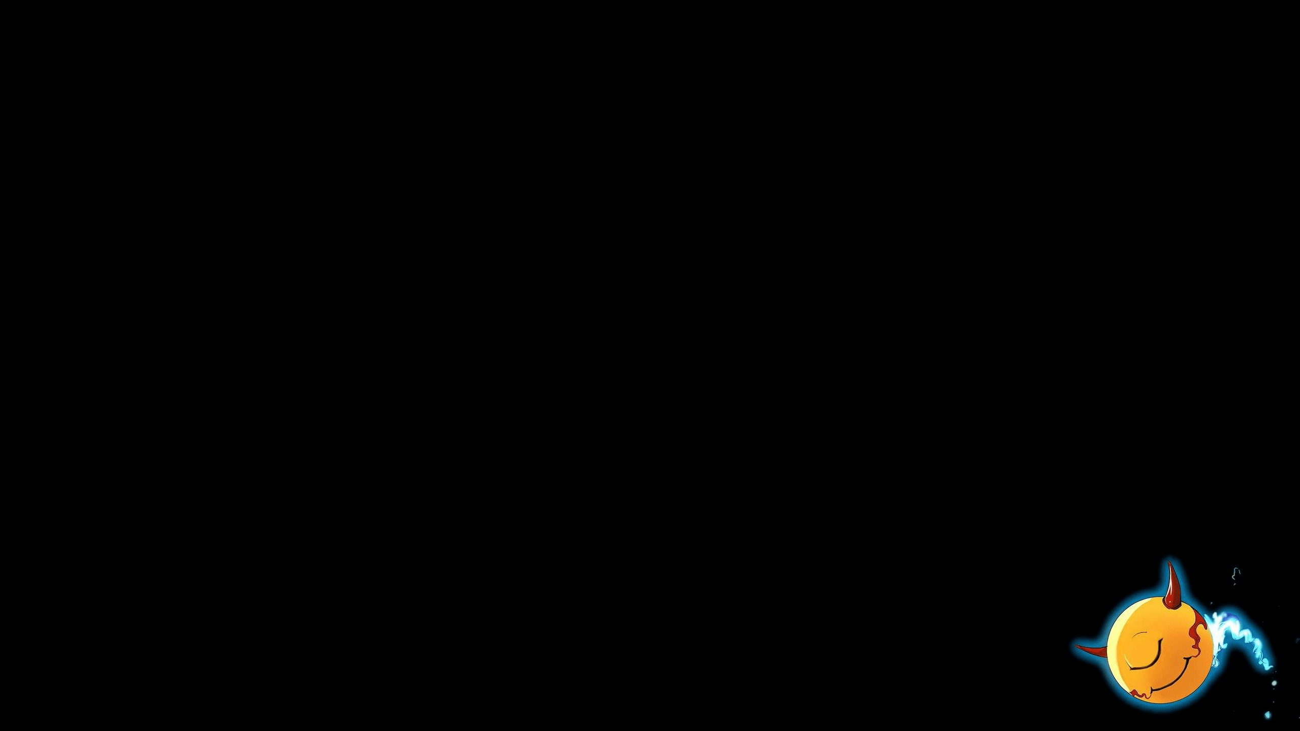 2560x1440 Simple Black Wallpaper with Crazy Yellow Ball