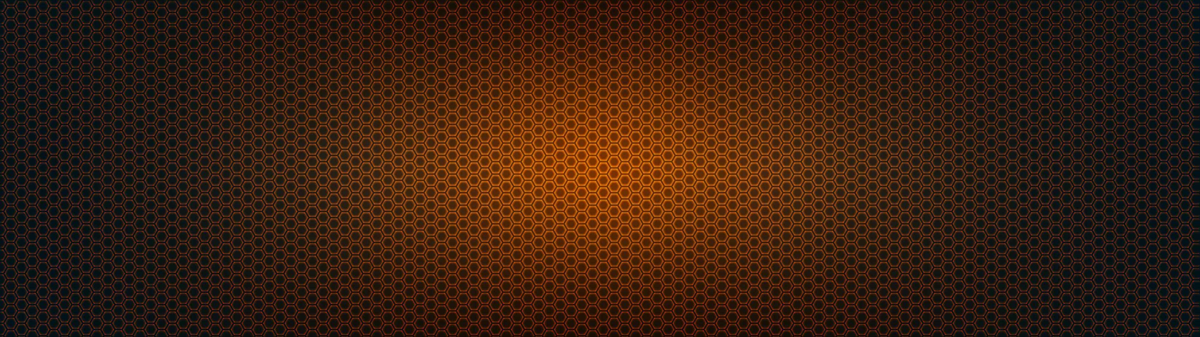 3840x1080 Free download Hexagon Pattern Orange And Black Dual Monitor