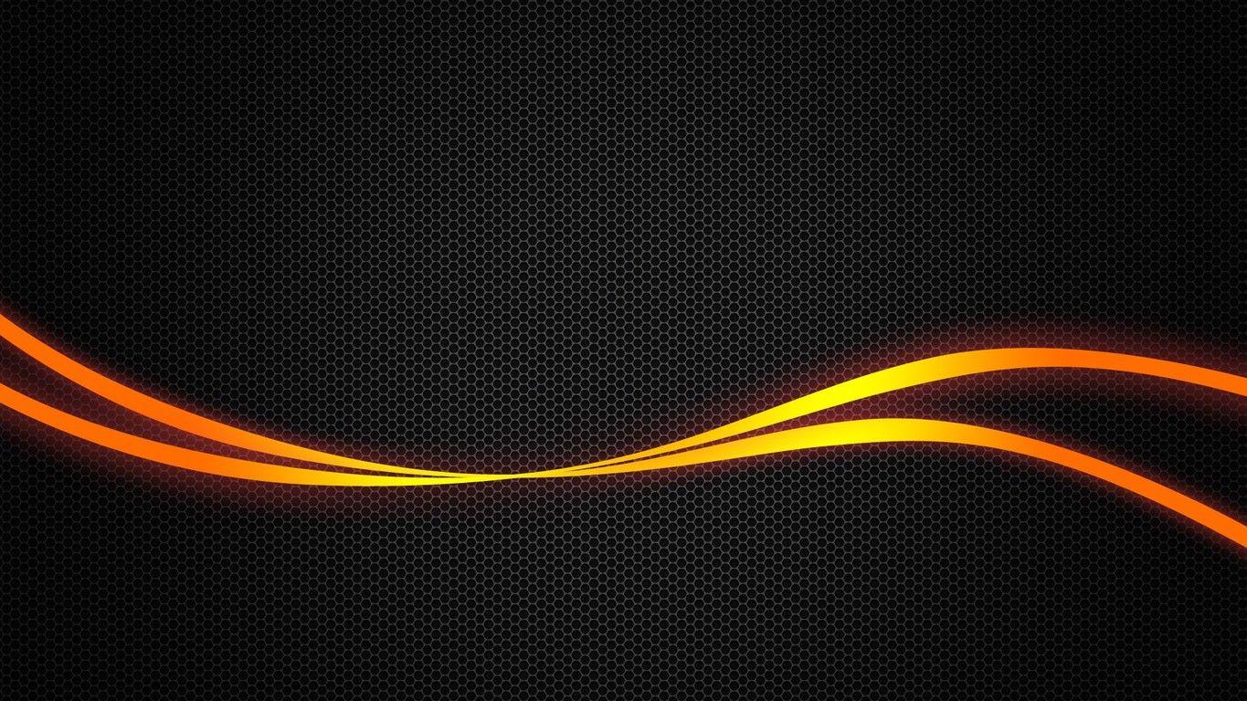 1365x768 Free download Orange waves on hexagon pattern wallpaper 14399