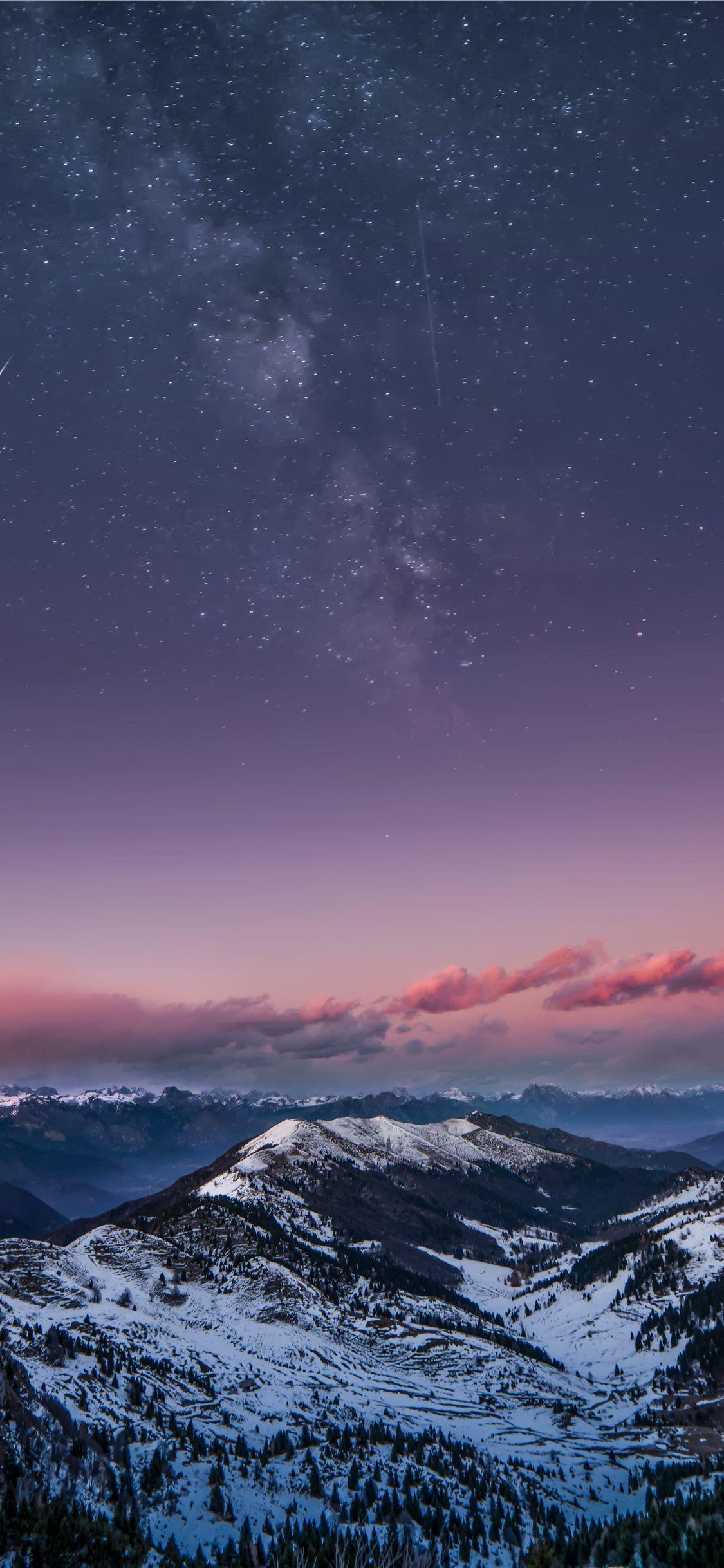 1125x2436 Núi Dải Ngân hà Hình nền iPhone X.  hình nền iphone