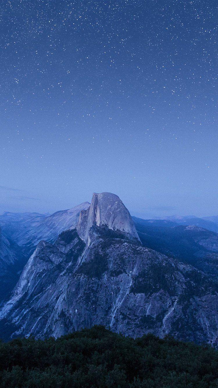 750x1334 Hình nền iPhone 6 - đêm đầy sao xanh mùa hè núi thiên nhiên tuyệt vời