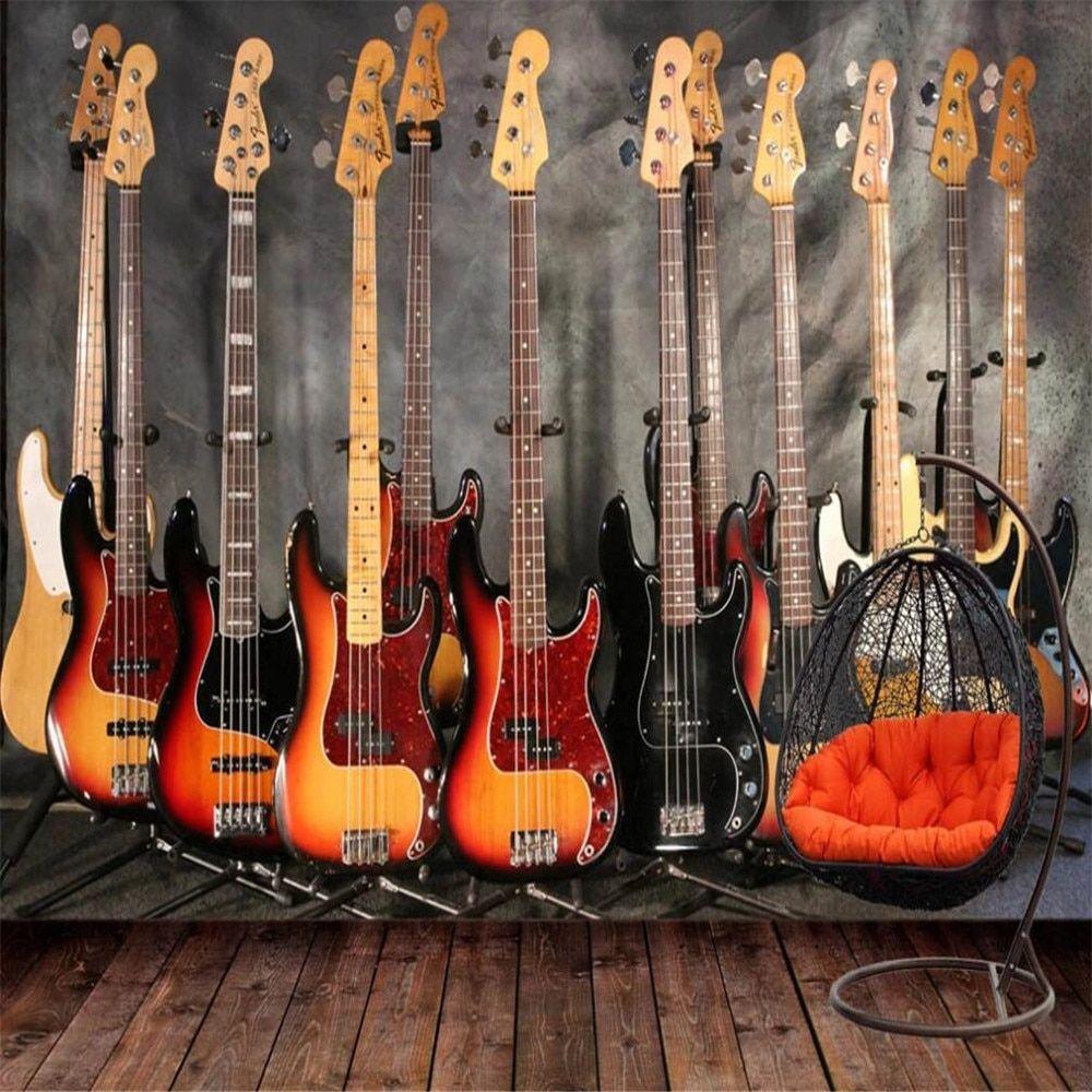 1000x1000 Drop Shipping Professional Custom 3D Wallpaper Mural Jazz Bass