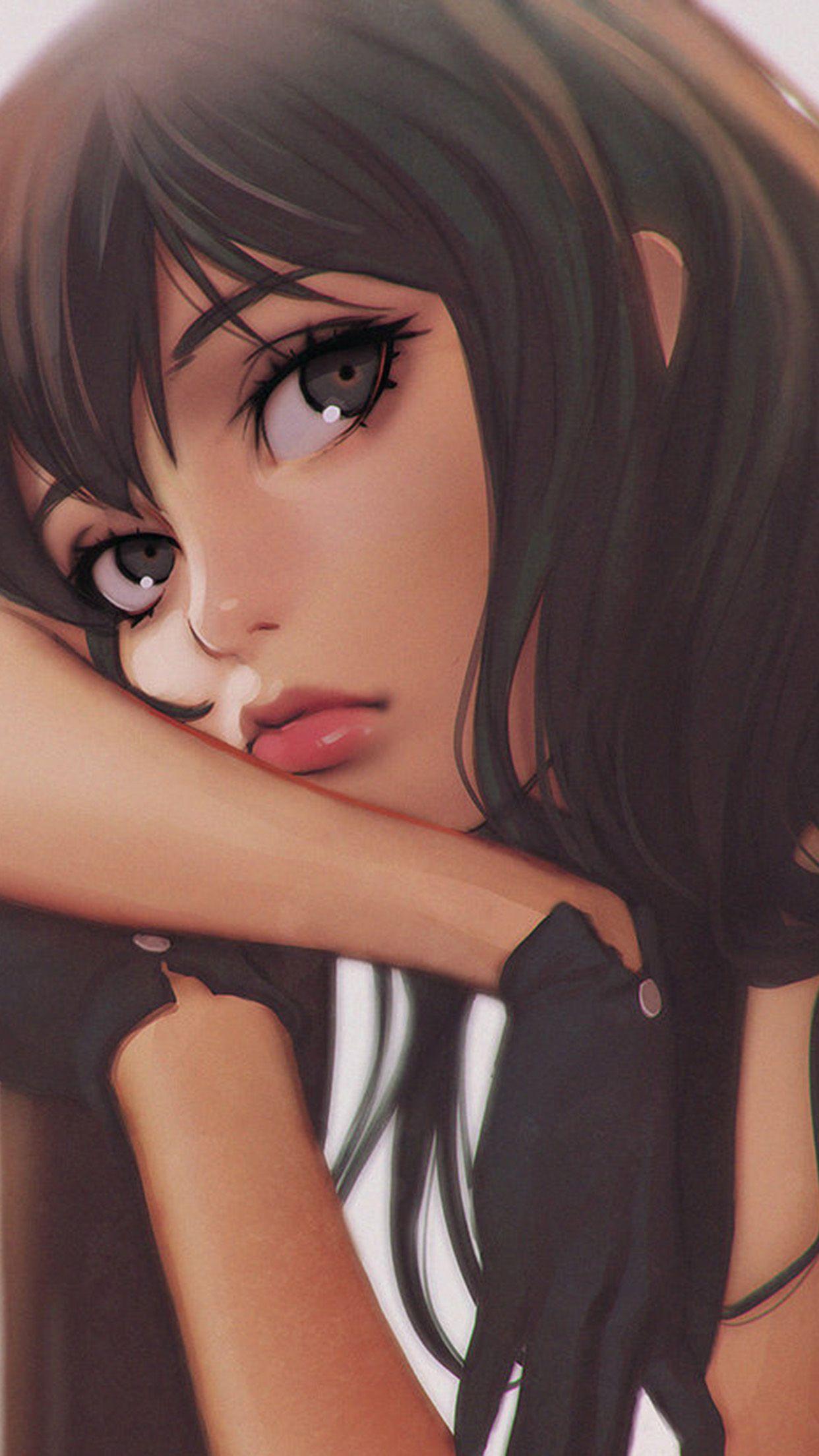 1242x2208 Ilya Girl Face Anime Art Wallpaper