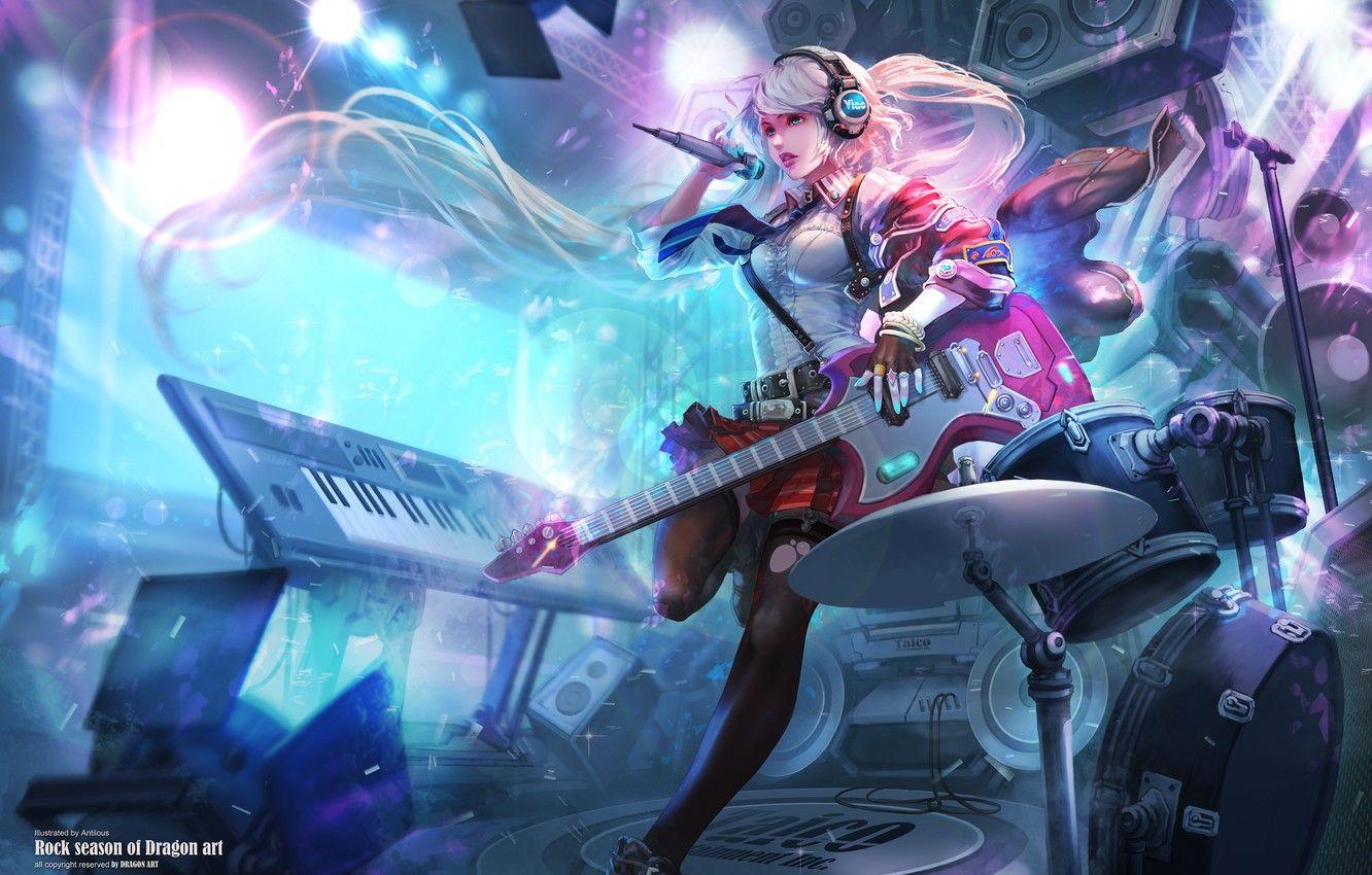 1332x850 Wallpaper girl, anime, art, concert, singer, tagme artist image for desktop, section арт