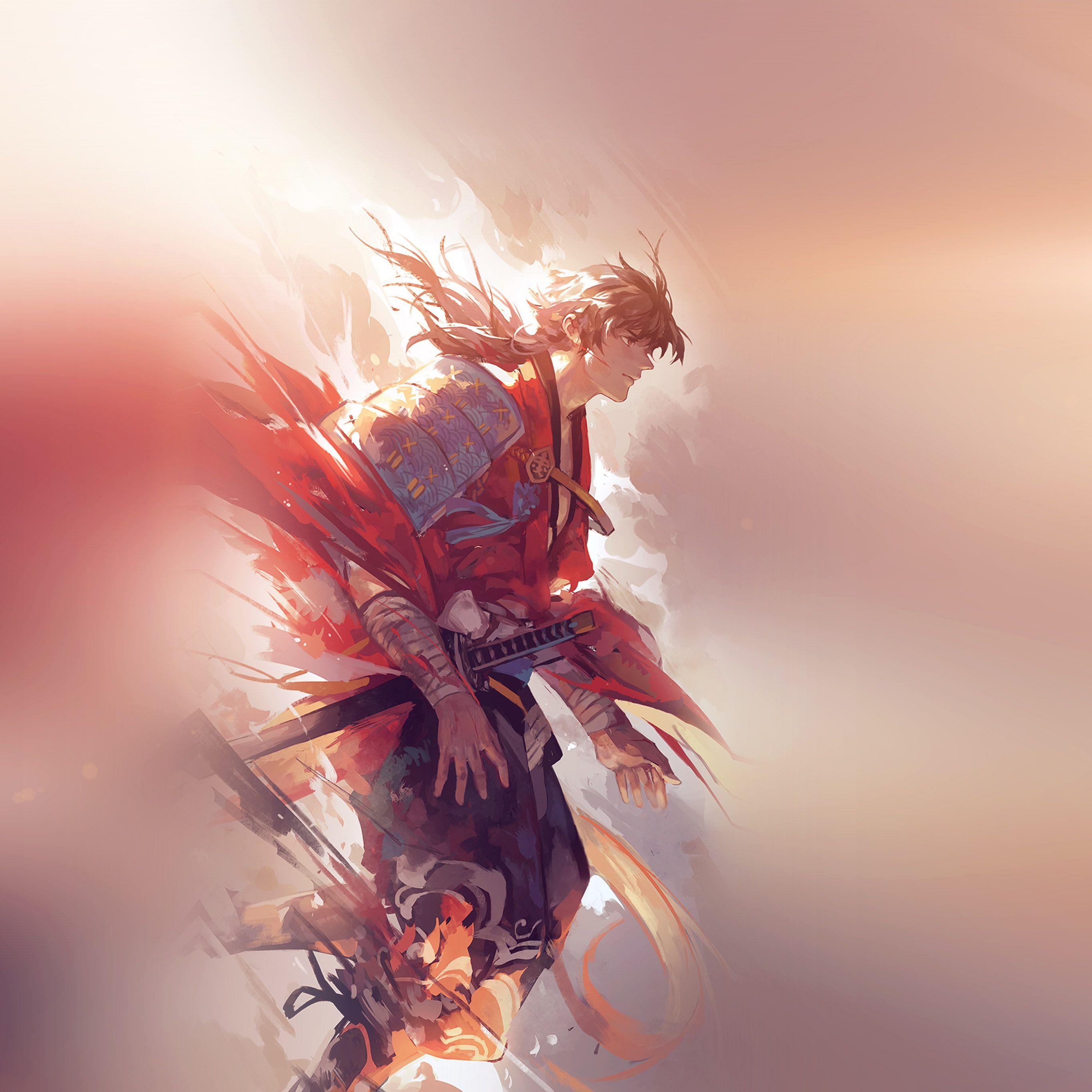 2732x2732 Hanyijie Hero Red Handsomeillustration Art Anime Flare Wallpaper