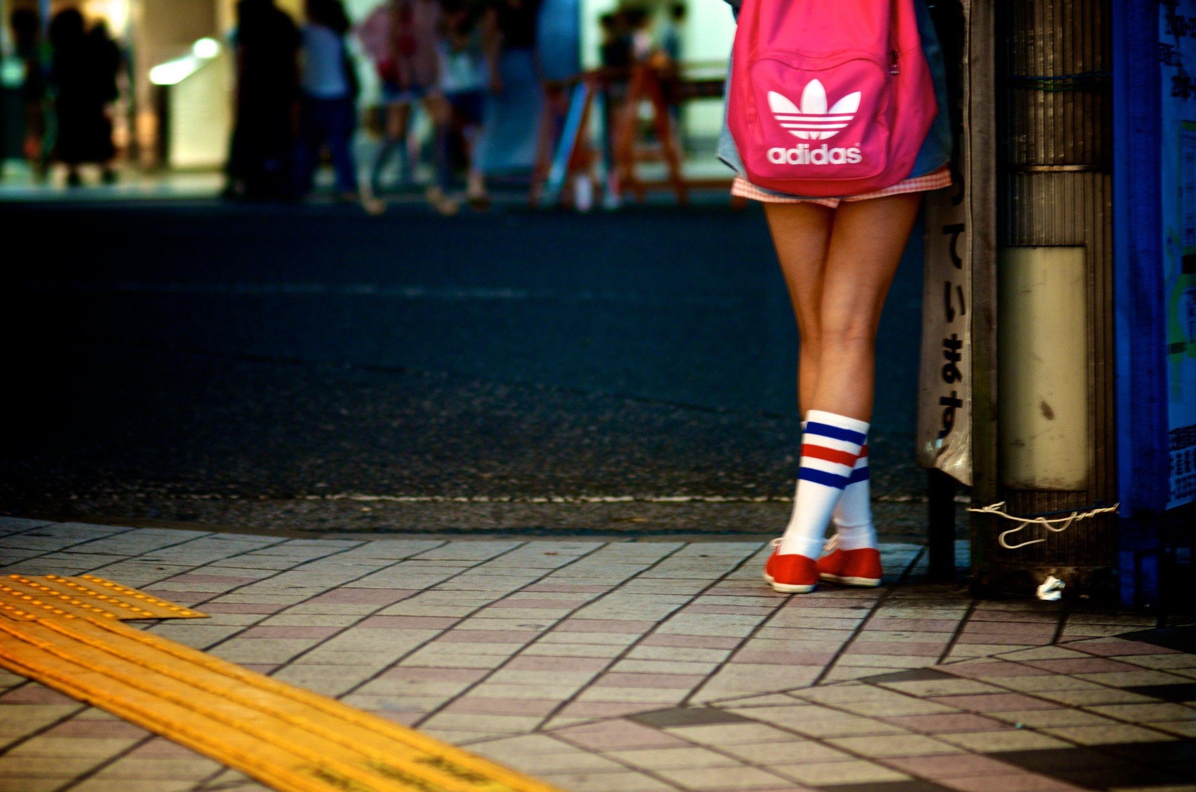2464x1632 legs, women, Japan, Tokyo, pink, Adidas, socks, asians, back