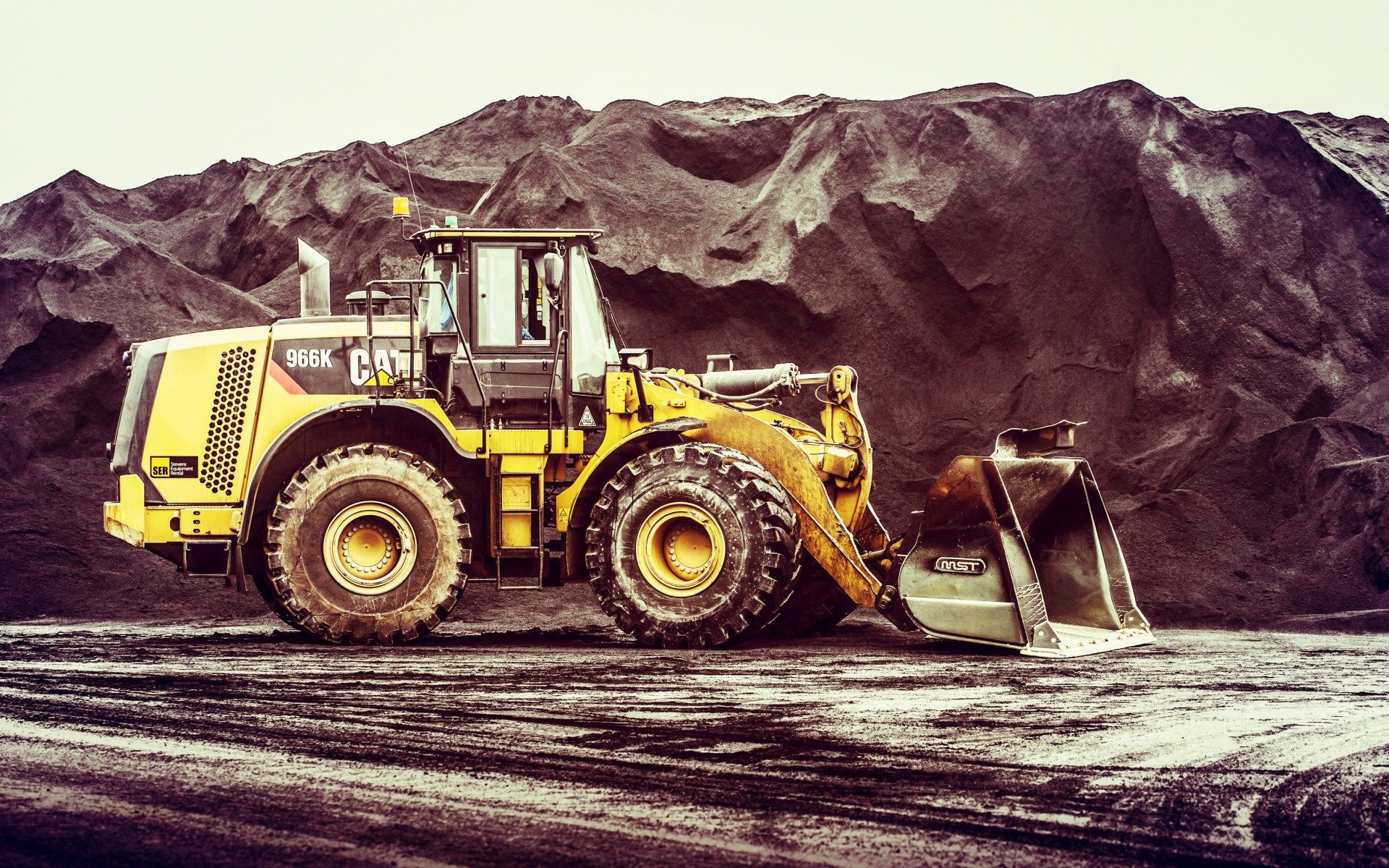 1920x1200 Wallpaper cat, tractor, Caterpillar, Special machinery, Guarry, Front loader for mobile and desktop, section другая техника, resolution 1920x1200