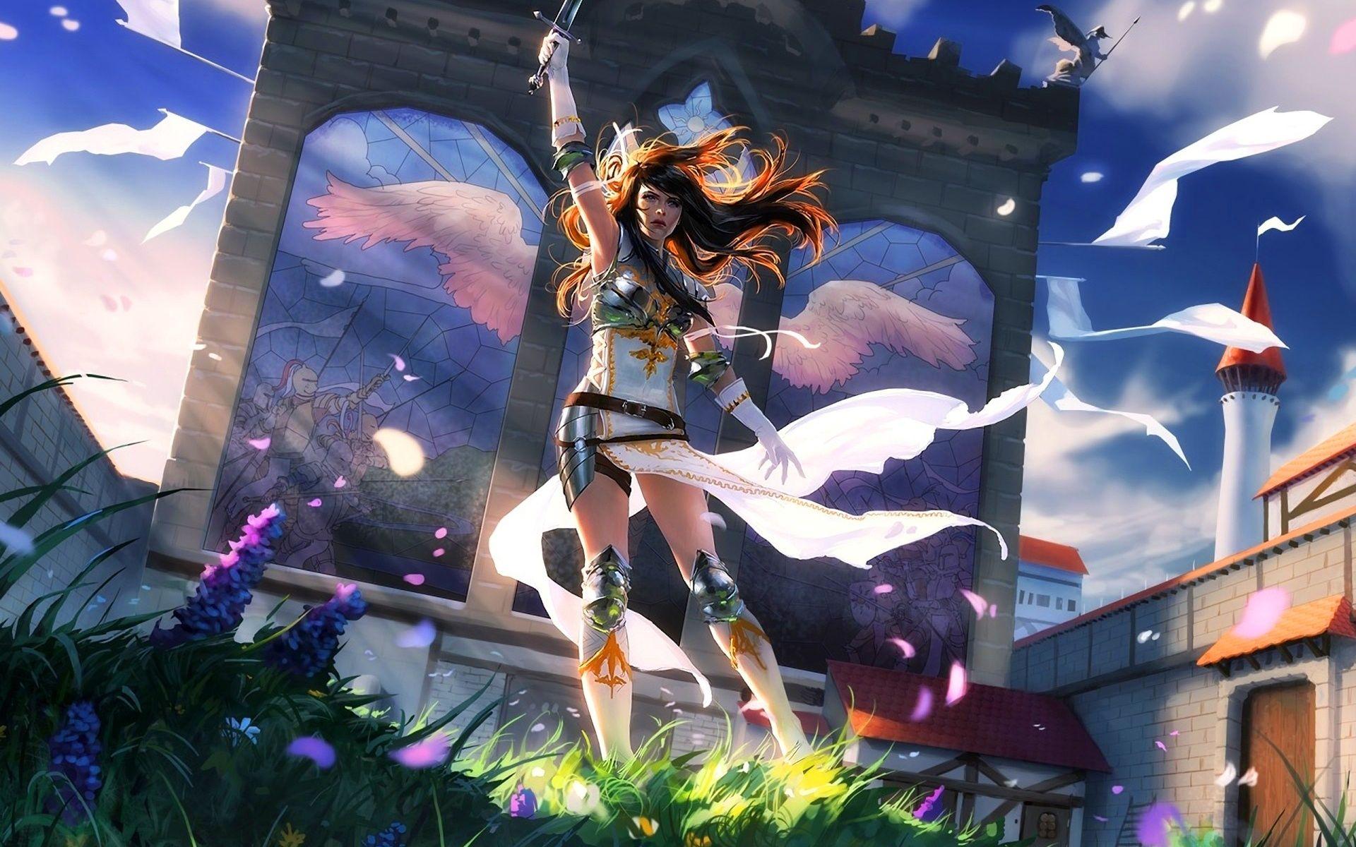 1920x1200 the art from the MTG card Angelic Destiny 1920x1200