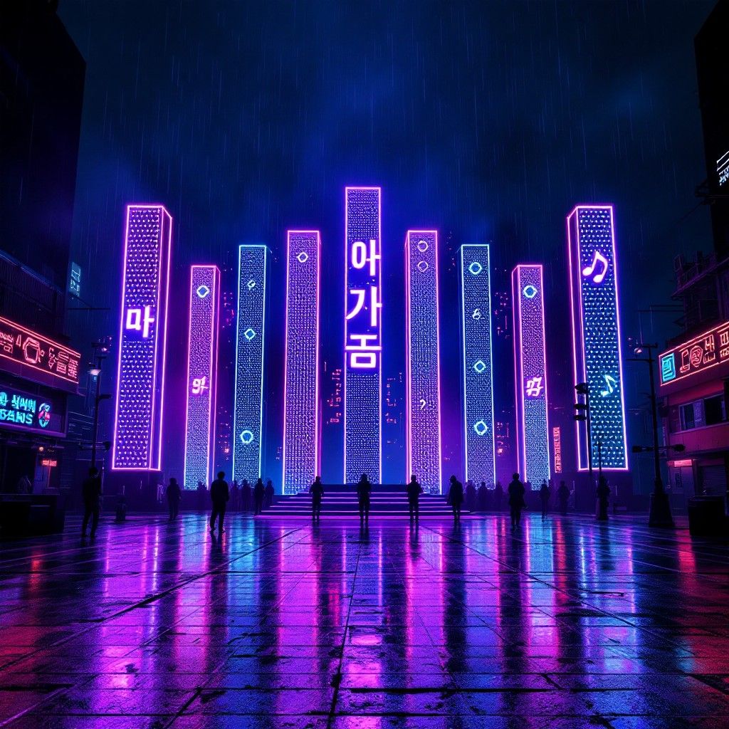 1024x1024 Free Neon Korean Future Image, Neon, Futuristic