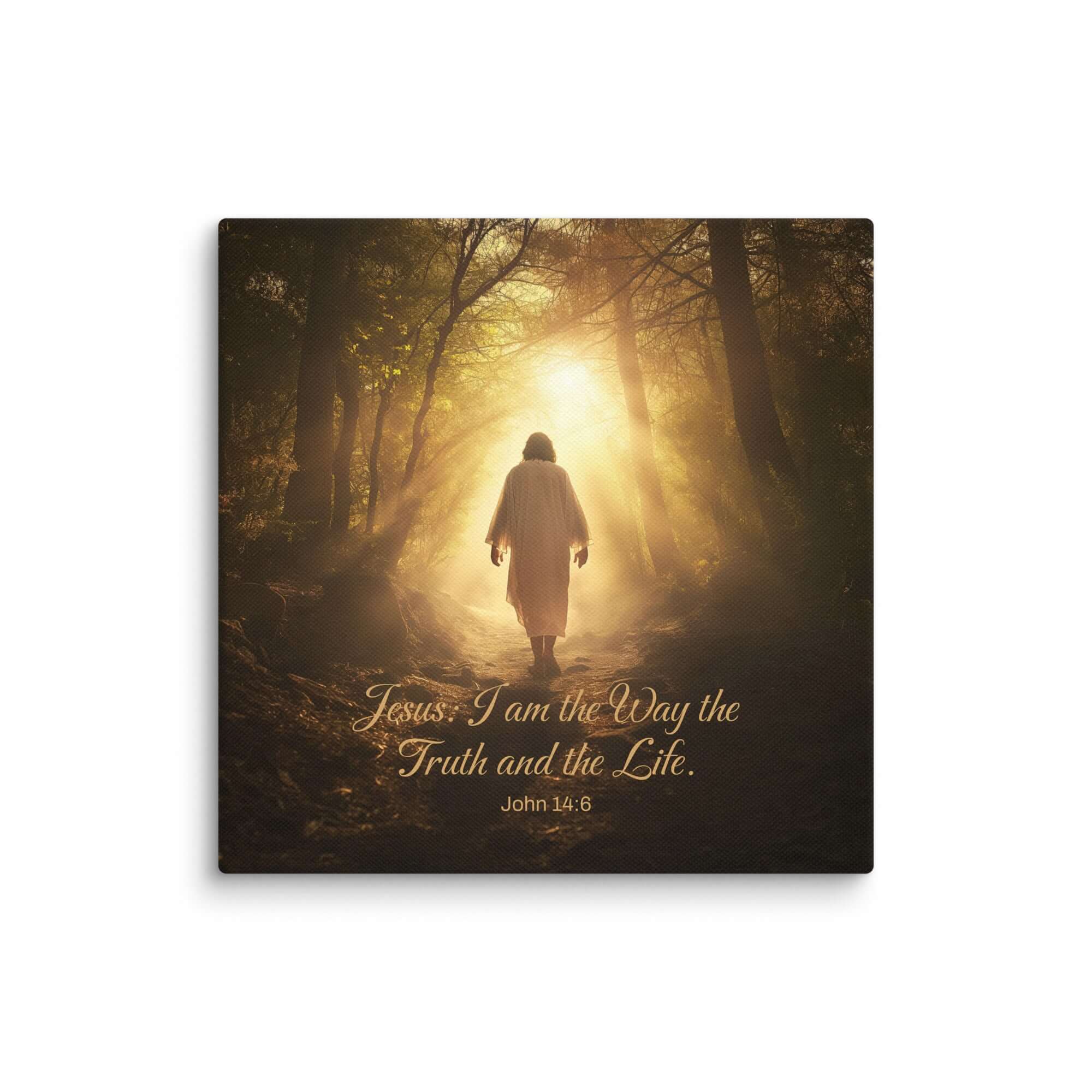 2000x2000 John 14:6 Verse, Color Text Forest Image Canvas Print