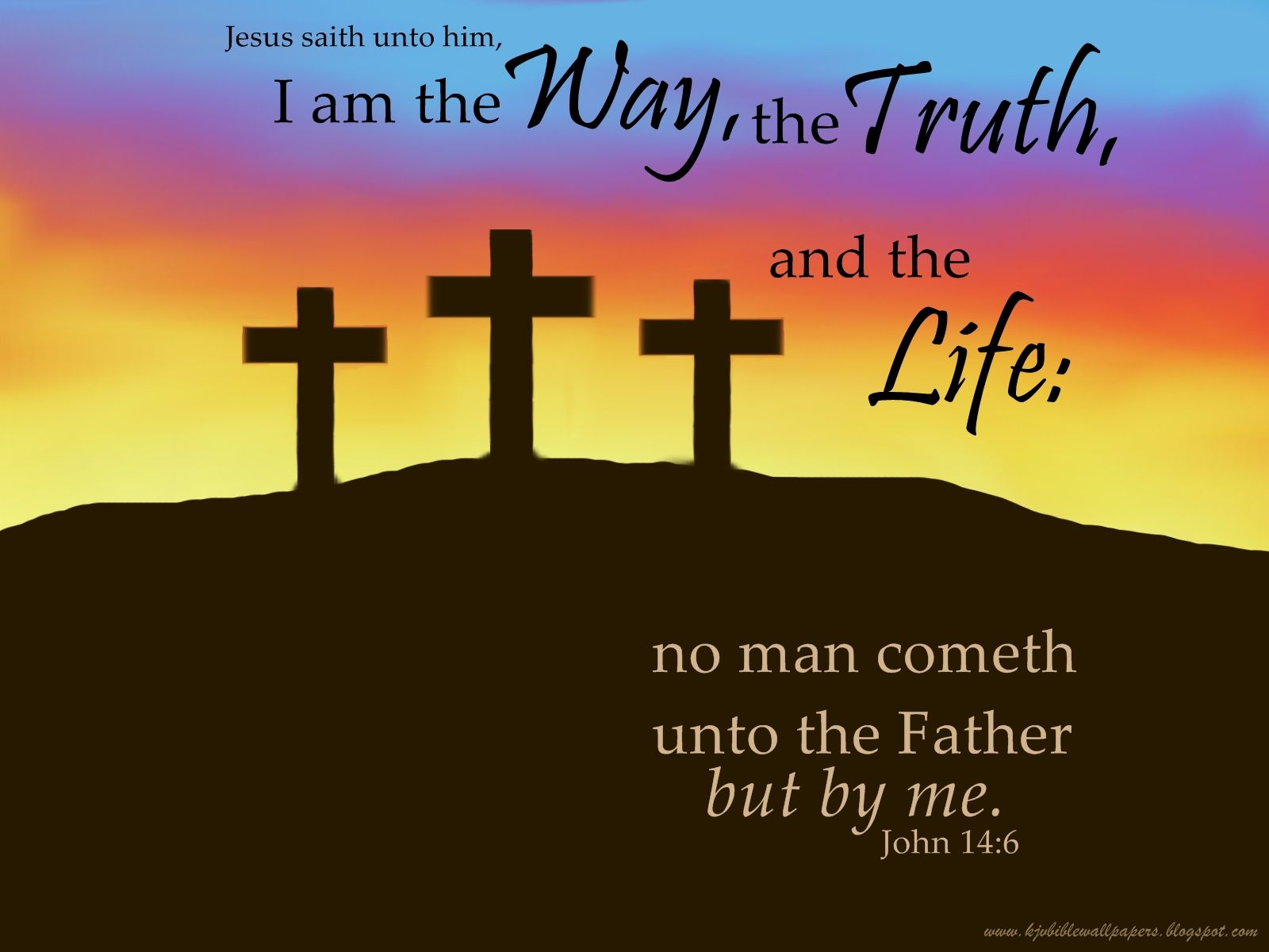 1600x1200 KJV Bible Wallpaper: John 14:6 (Computer illustration)