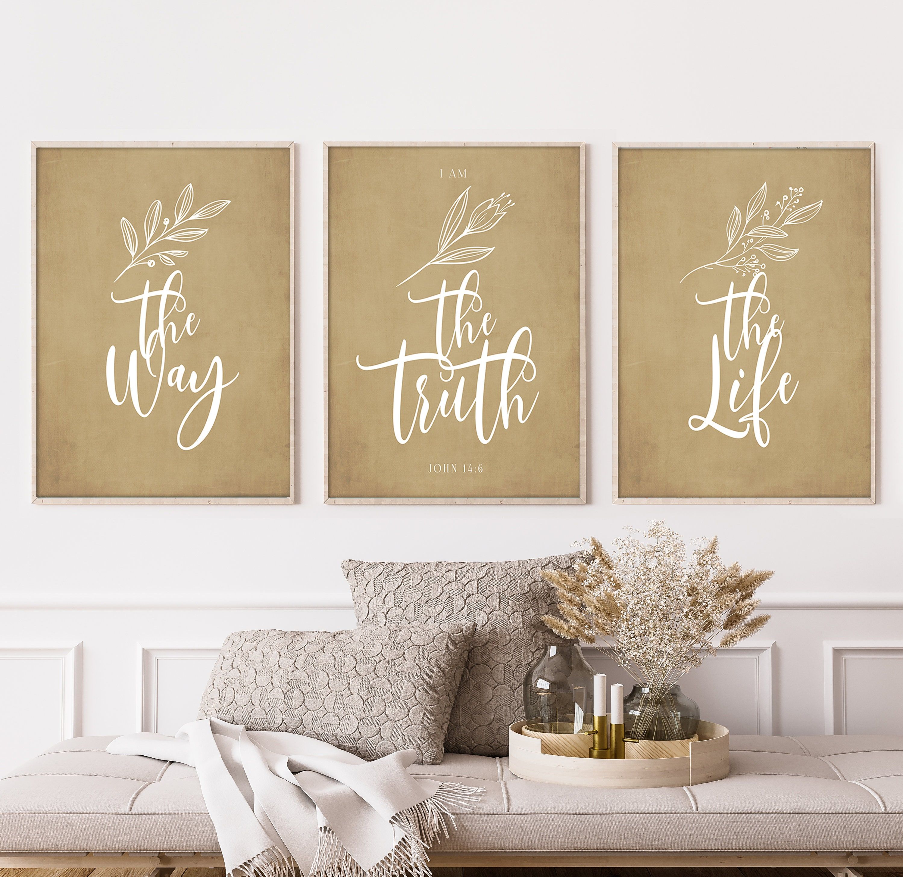 2998x2912 I Am the Way the Truth the Life Bible Verse Wall Art, John 14:6 Scripture Faith Wall Decor, the WAY TRUTH LIFE Christian Printable Poster Set New Zealand