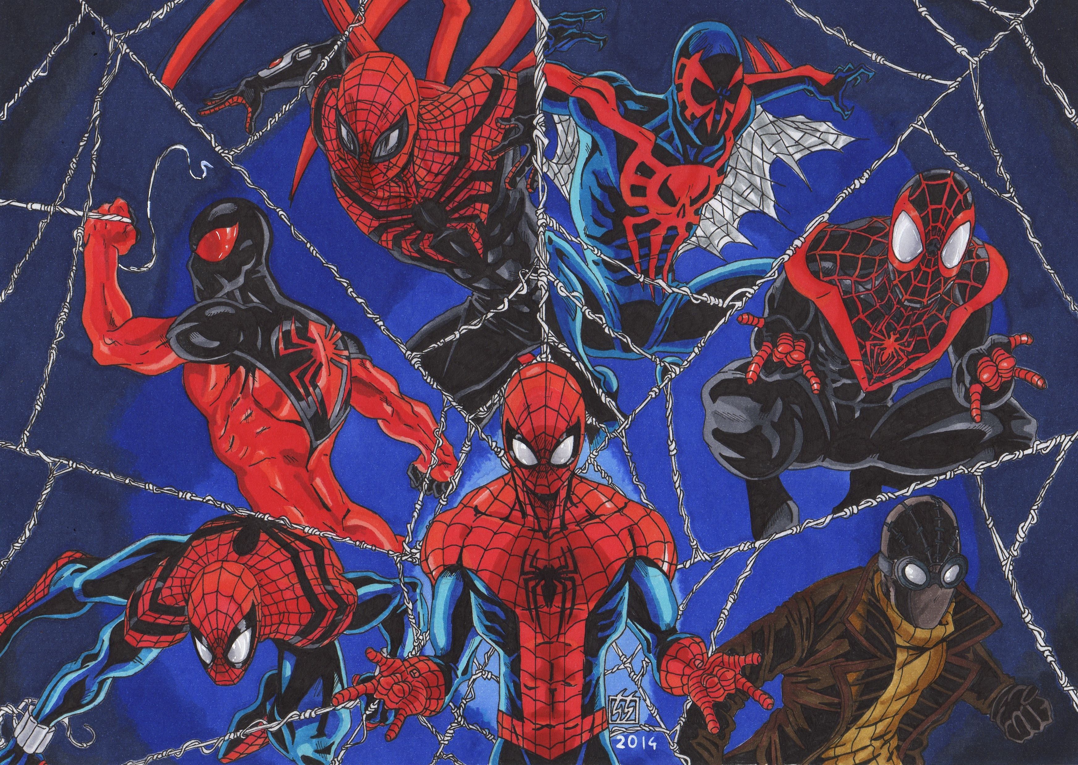 3489x2475 Wallpaper Marvel Comics, Spider Man, Peter Parker, Scarlet Spider, Ben Reilly, Miles Morales, Ultimate Spider Man, Miguel O'Hara For Mobile And Desktop, Section фантастика, Resolution 3489x2475