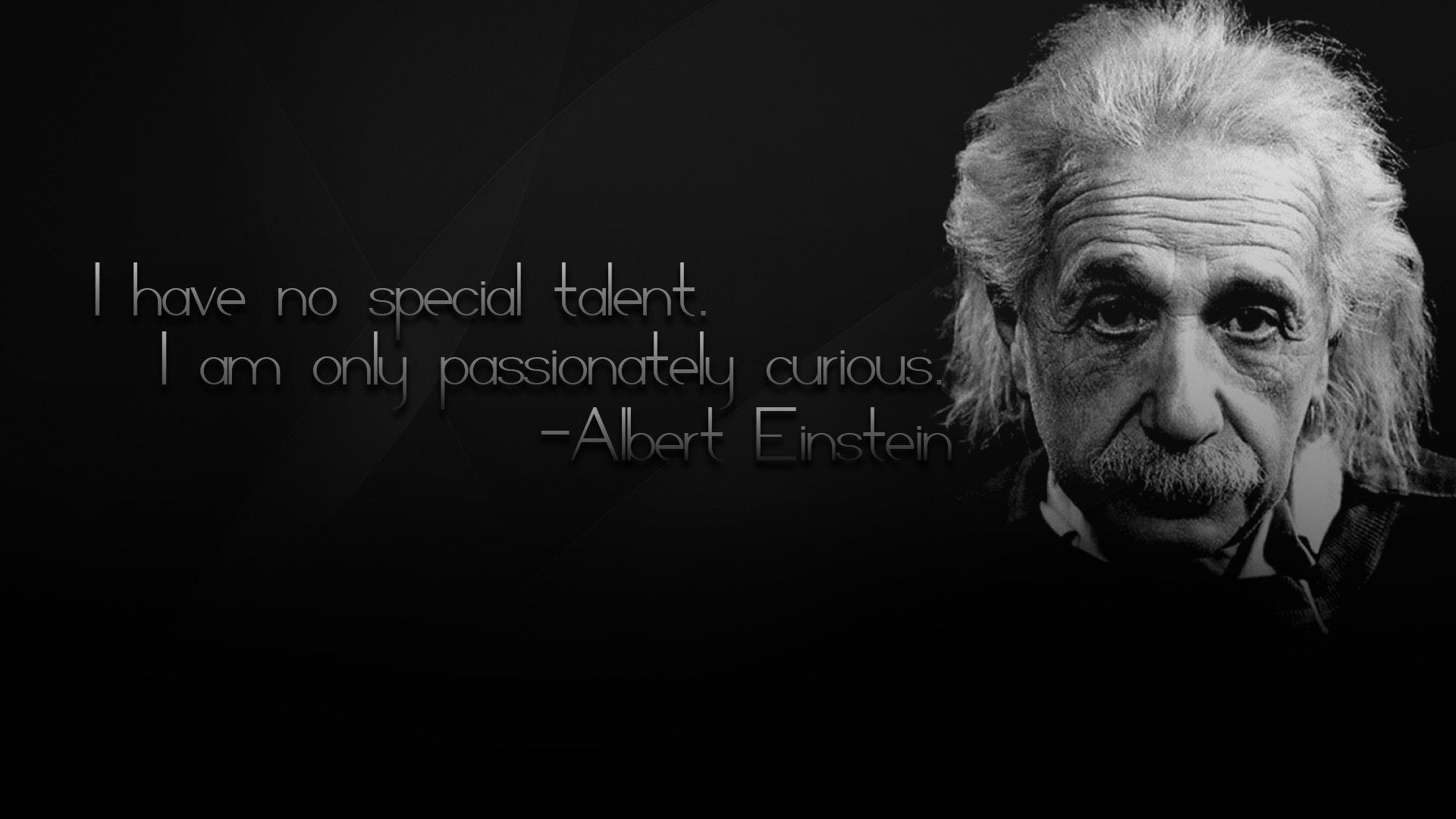 1920x1080 Passionate Curiosity: Einstein's Inspiring Quote HD Wallpaperx1080