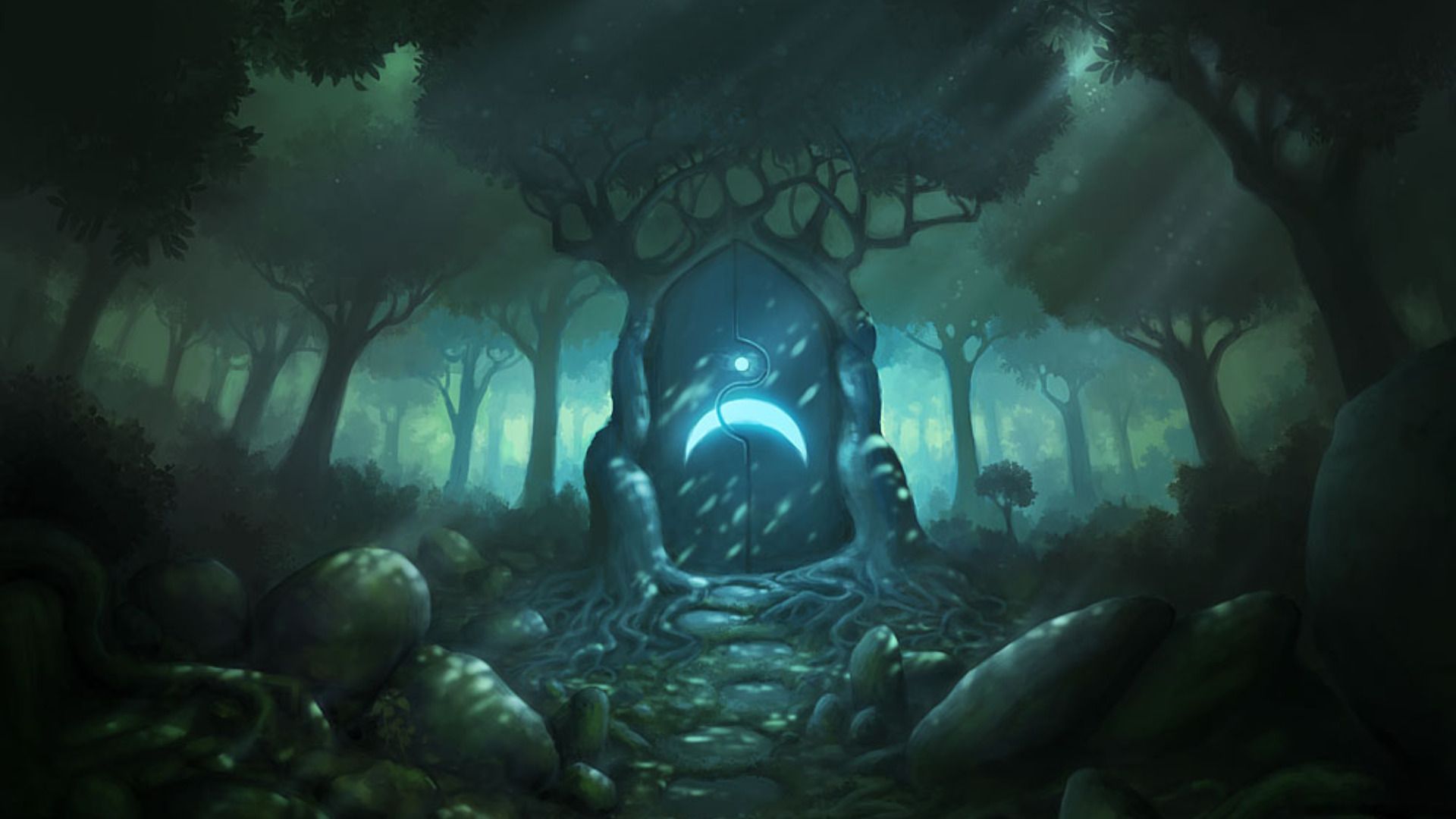 1920x1080 Dark Fantasy Forest Wallpaper