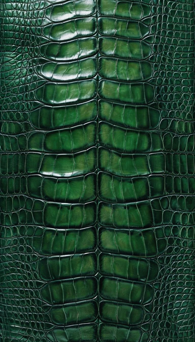 768x1344 Dark Forest Green Crocodile Skin Texture Phone Case Cover
