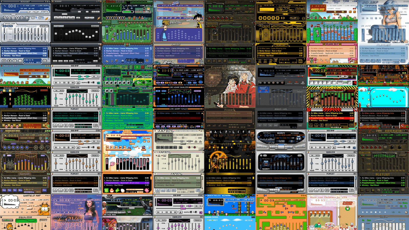 1600x900 The Winamp Skin Museum really whips the llama's ass. Rock Paper Shotgun