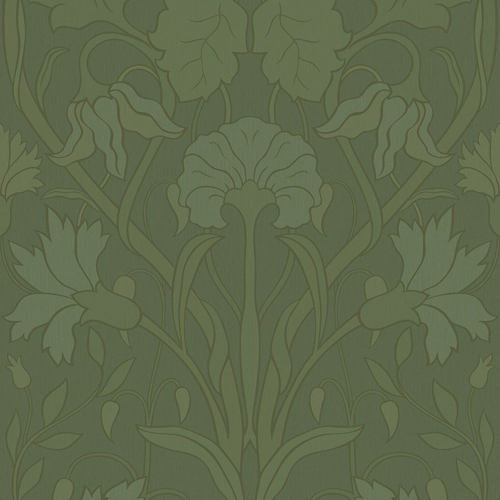 1000x1000 Parisienne Wallpaper in Shades of Olive