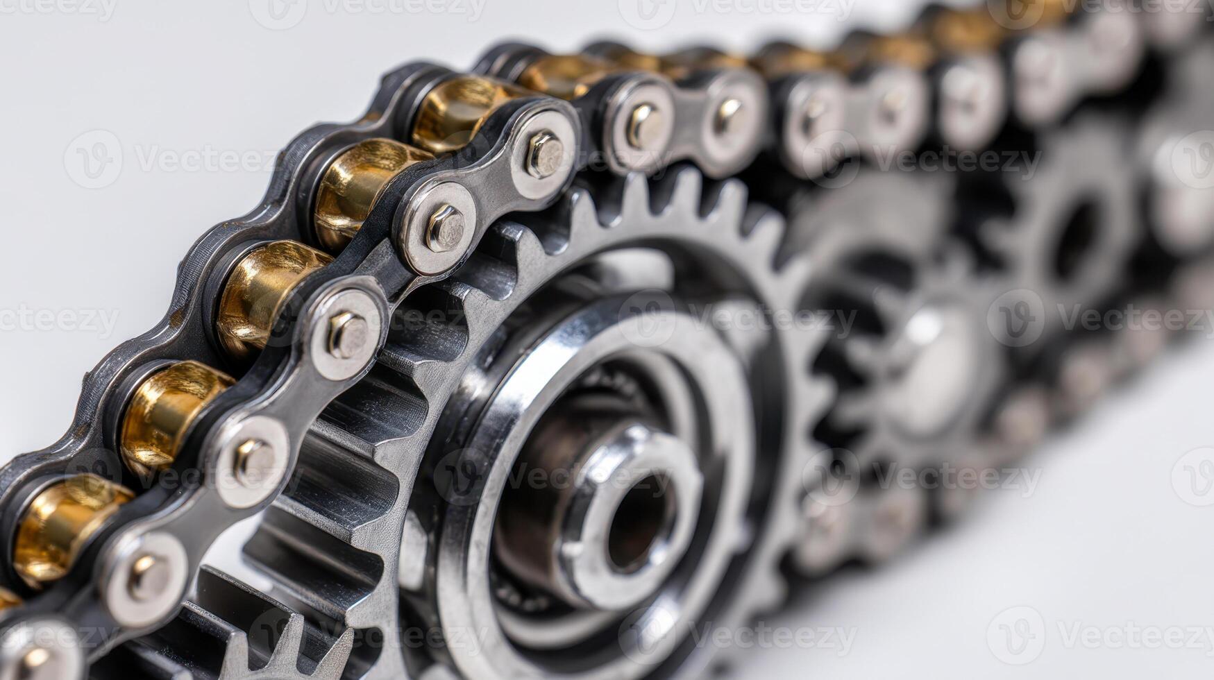 1749x980 Close Up View Of A Metallic Roller Chain And Sprocket Mechanism Showcasing Intricate Industrial Engineering And Mechanical Components In Sharp Focus With Blurred Background