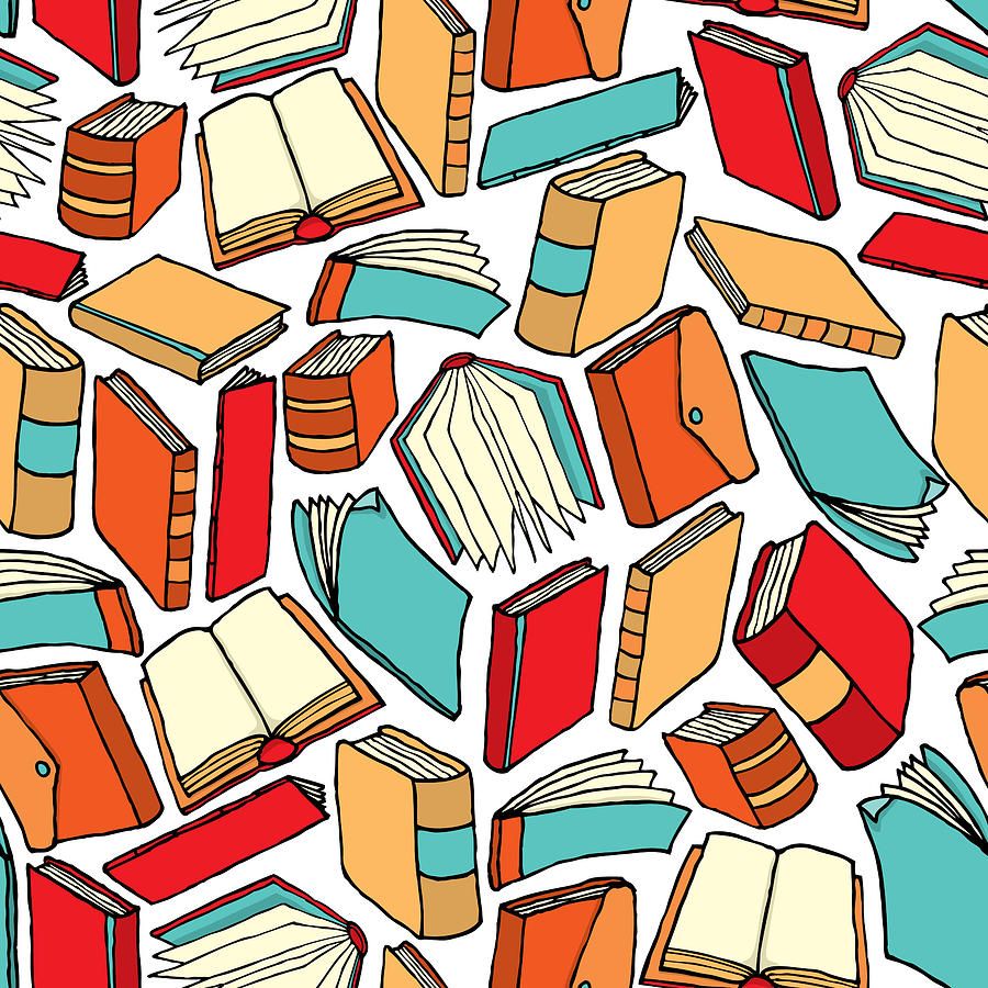900x900 Seamless book pattern / Background wallpaper Digital Art