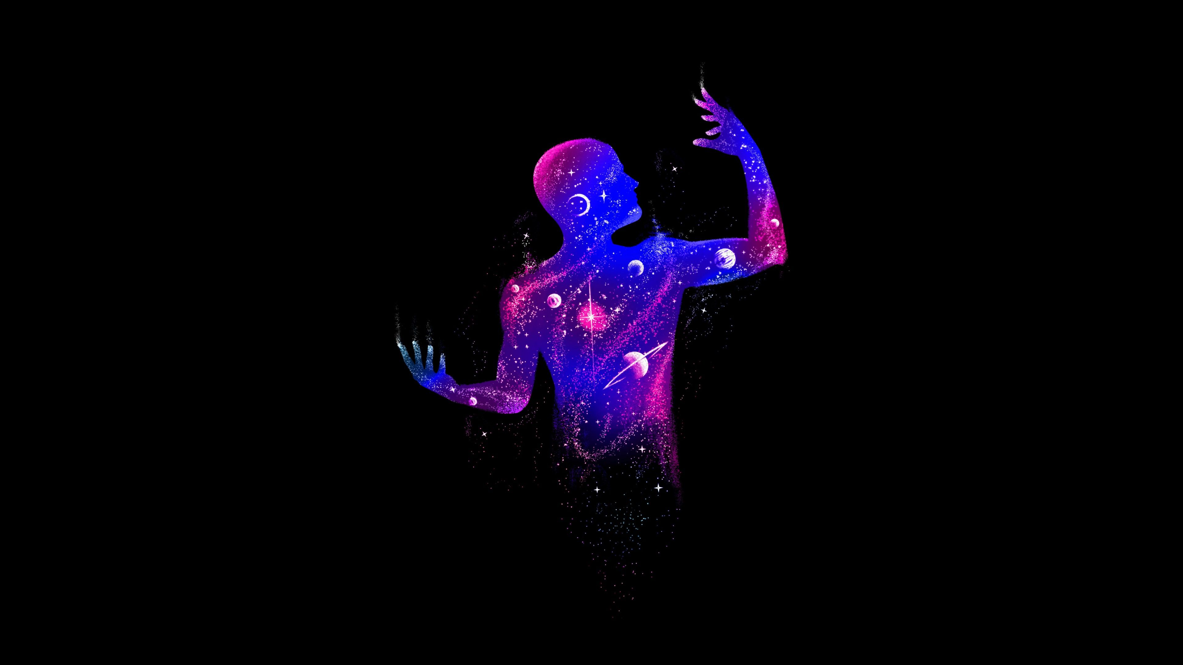 3840x2160 Human Wallpaper 4K, Galaxy, Solar system, Planets