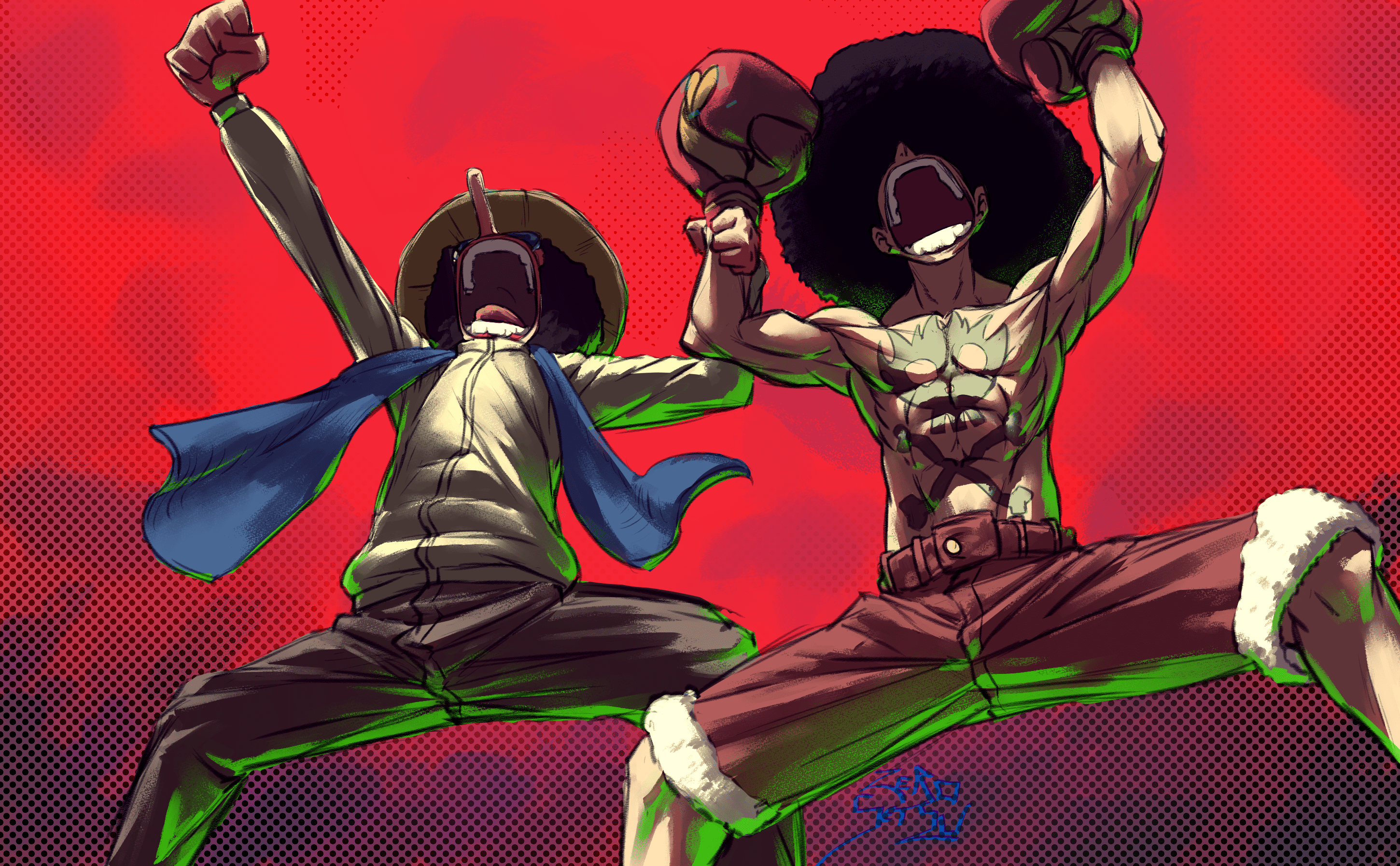 2900x1794 Afro Luffy by ZeroSetsu on Newgrounds