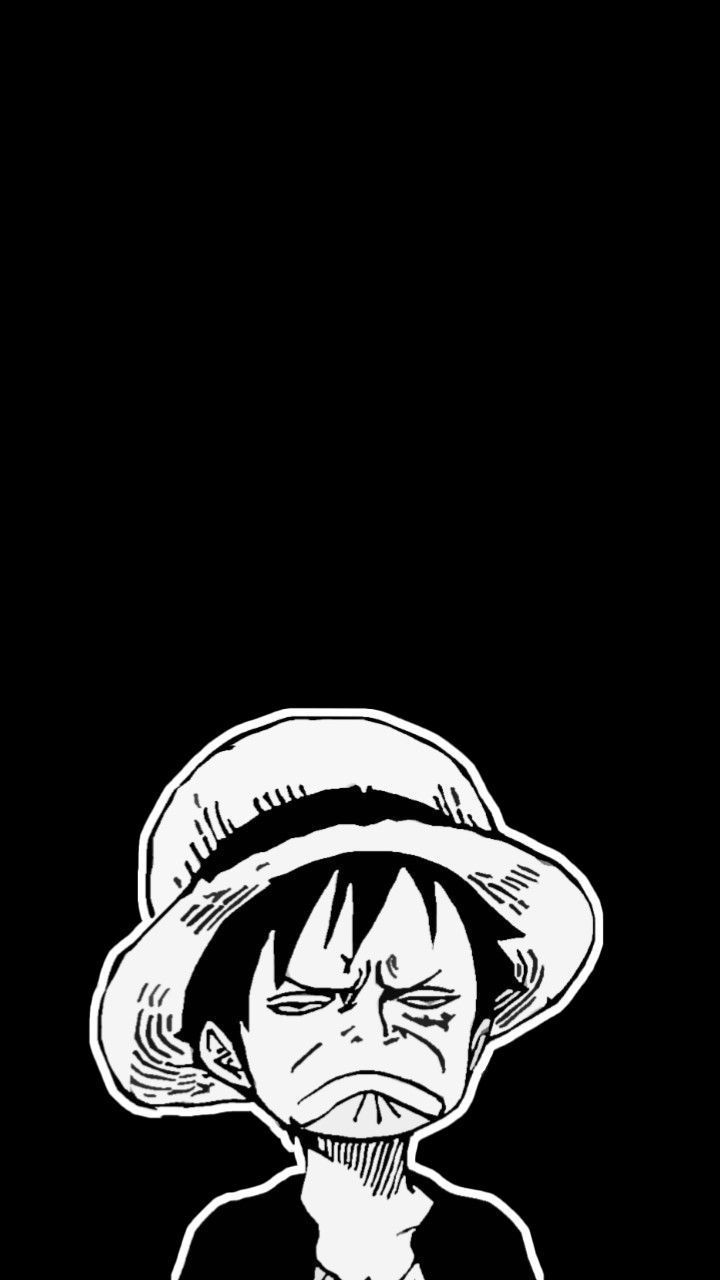 720x1280 Luffy Funny Face Black BG