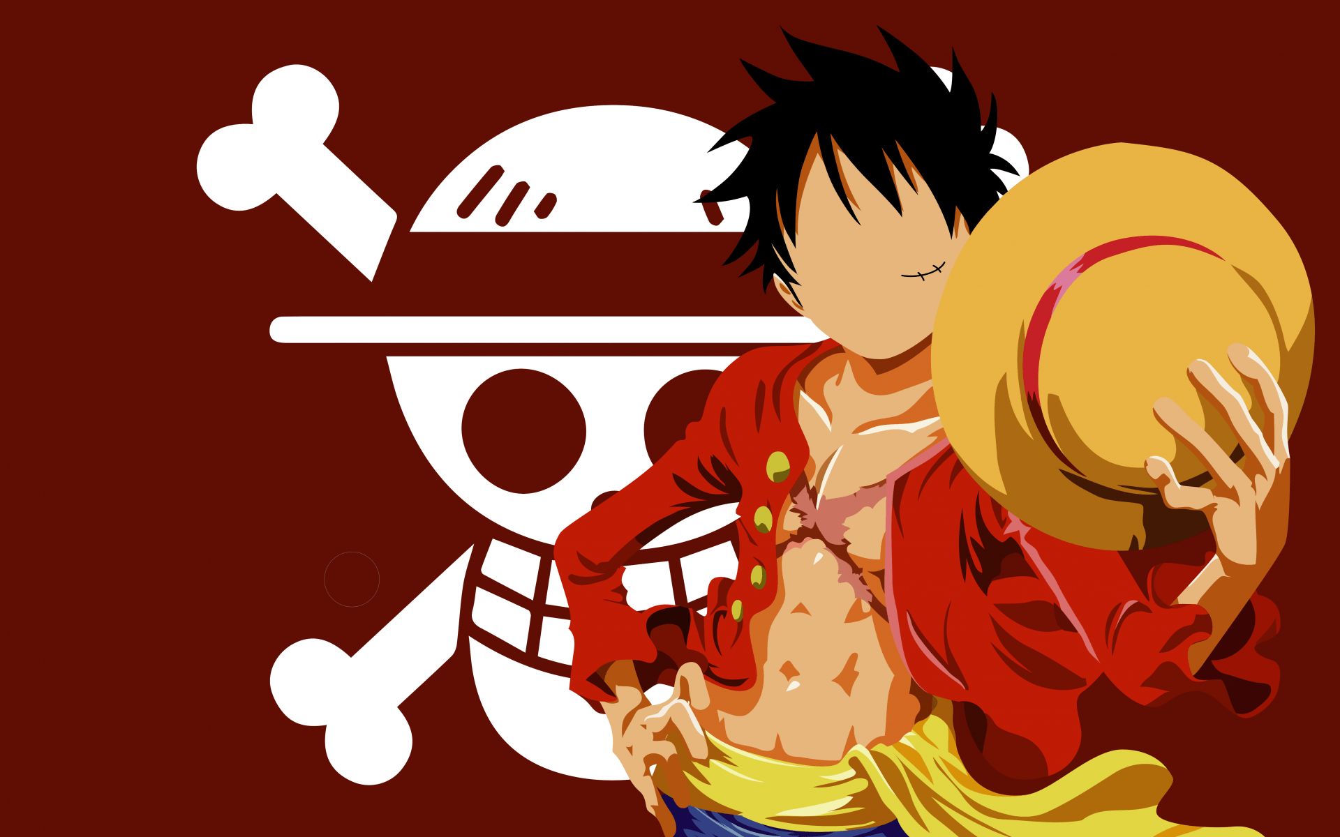 1920x1200 Monkey D. Luffy Wallpaper 4K, 8K, One Piece, Red background