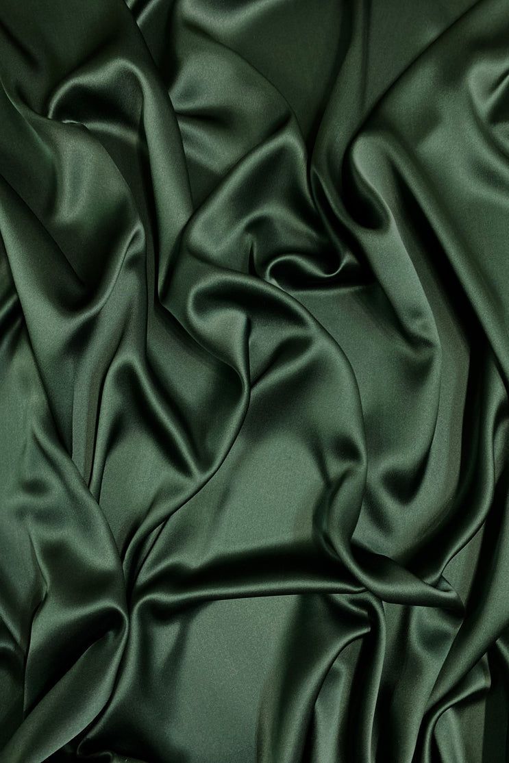 743x1114 Forest Green Charmeuse Silk Fabric