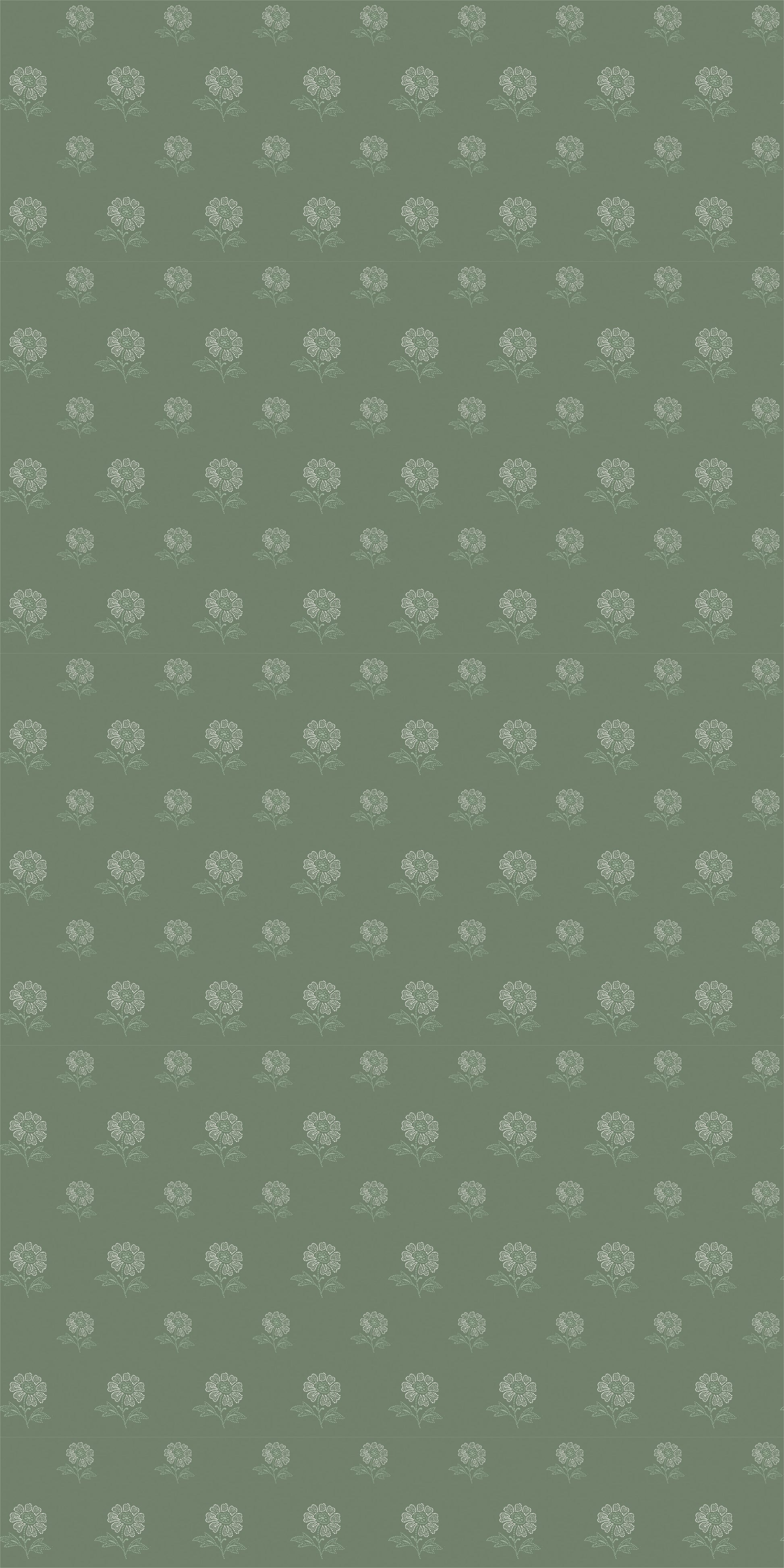 1946x3891 Ditzy Floral Faux Grasscloth Wallpaper X 12 Ft. Antique White Burnt Orange. By Max Humphrey