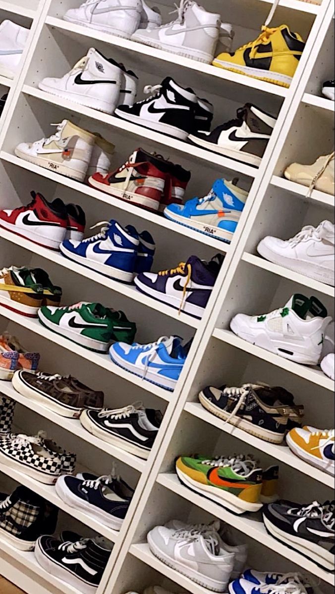 676x1200 Nike Shoe Rack Wallpaper