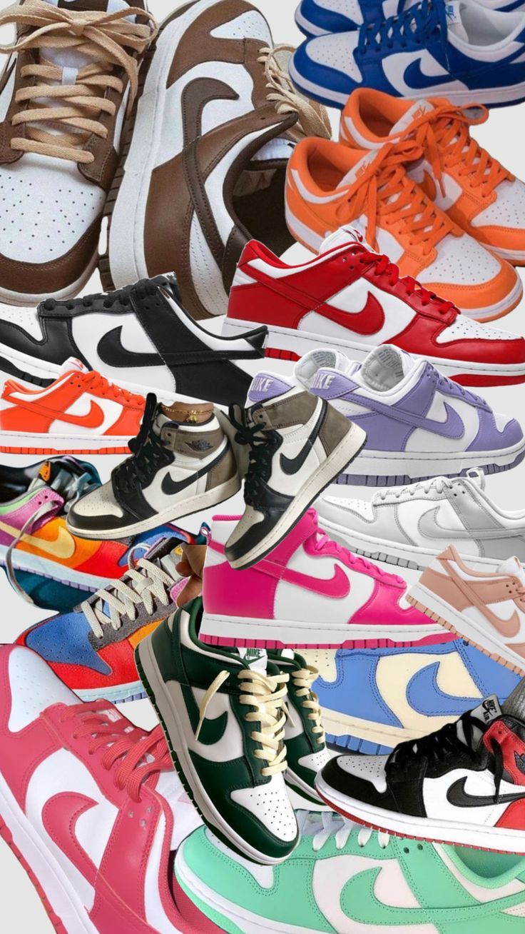 736x1308 Colorful Basketball Shoes Stack by Vanissaa11. Retro sneaker wallpaper, Sneaker collage wallpaper, Dunks wallpaper shoes