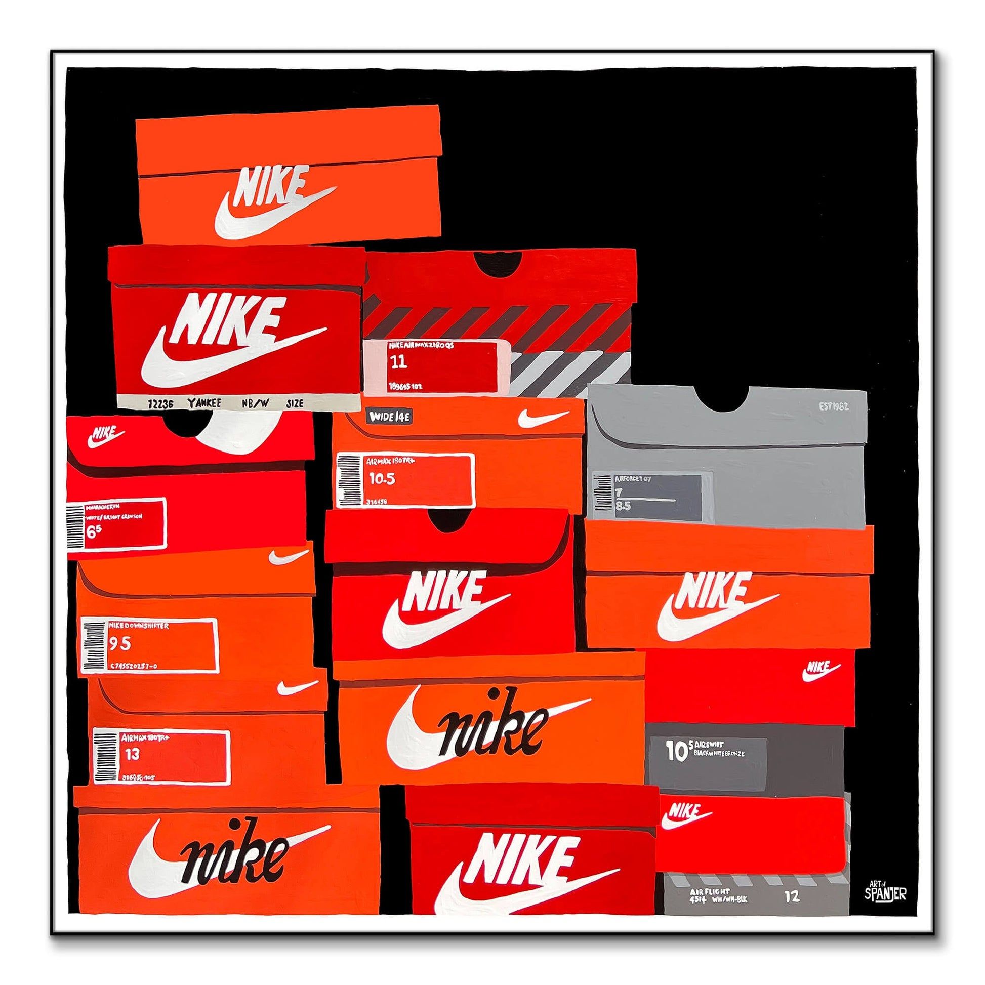 1946x1946 Red Nike Shoe Box Pop Art. BIG Wall Décor